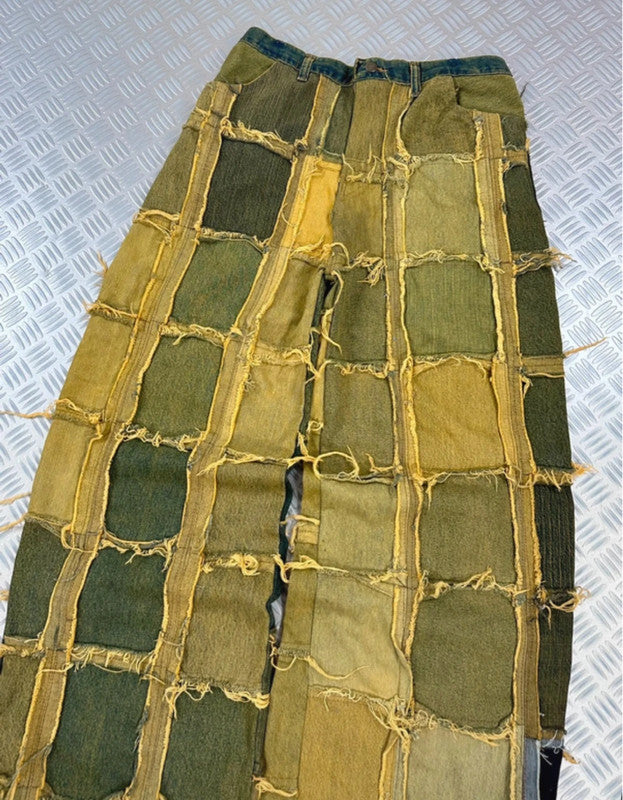 Vintage Patchwork y2k Hip hop Baggy jeans handmade 00s