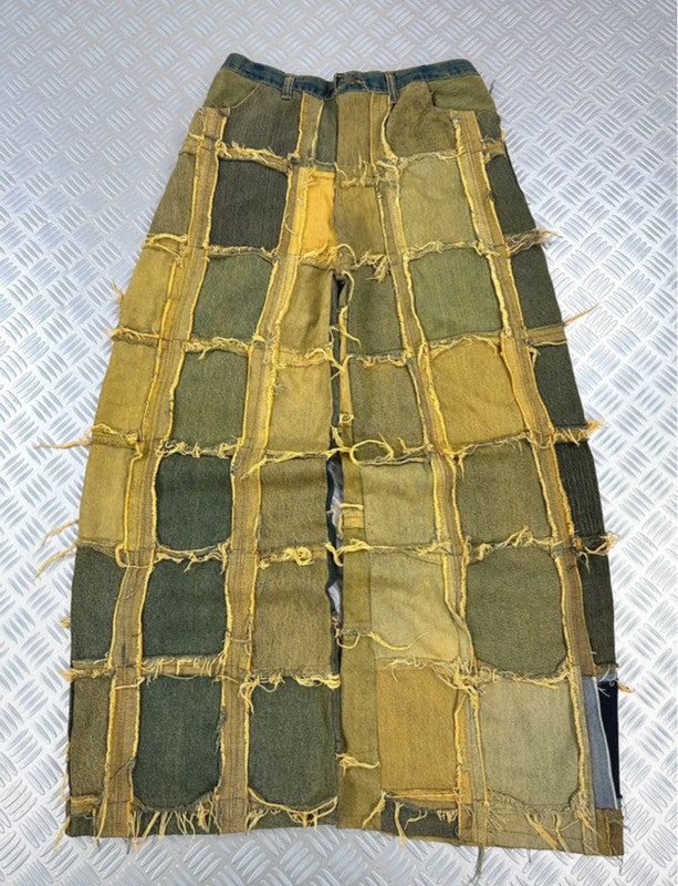 Vintage Patchwork y2k Hip hop Baggy jeans handmade 00s