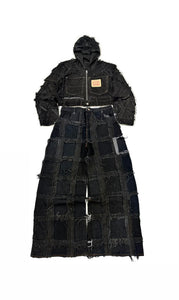 Vintage Patchwork y2k Hip hop Baggy jeans and boxy fit Jacket 00s