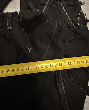 Vintage y2k Patchwork Hooded full zip Up Jacket boxy fit handmade 00s