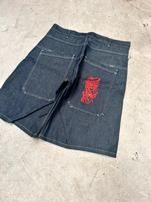 Vintage Dragon y2k Hip hop Jorts 2000s jnco style