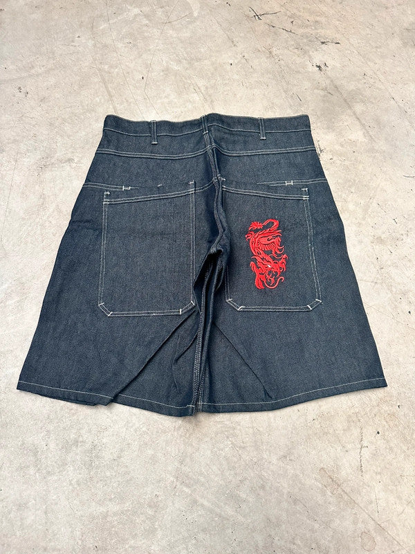 Vintage Dragon y2k Hip hop Jorts 2000s jnco style