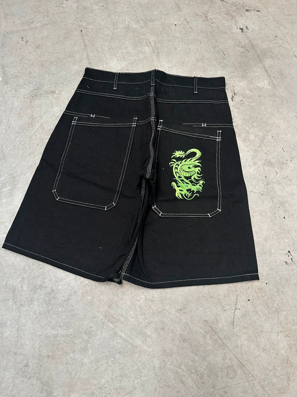Vintage Dragon y2k Jorts 2000s jnco style