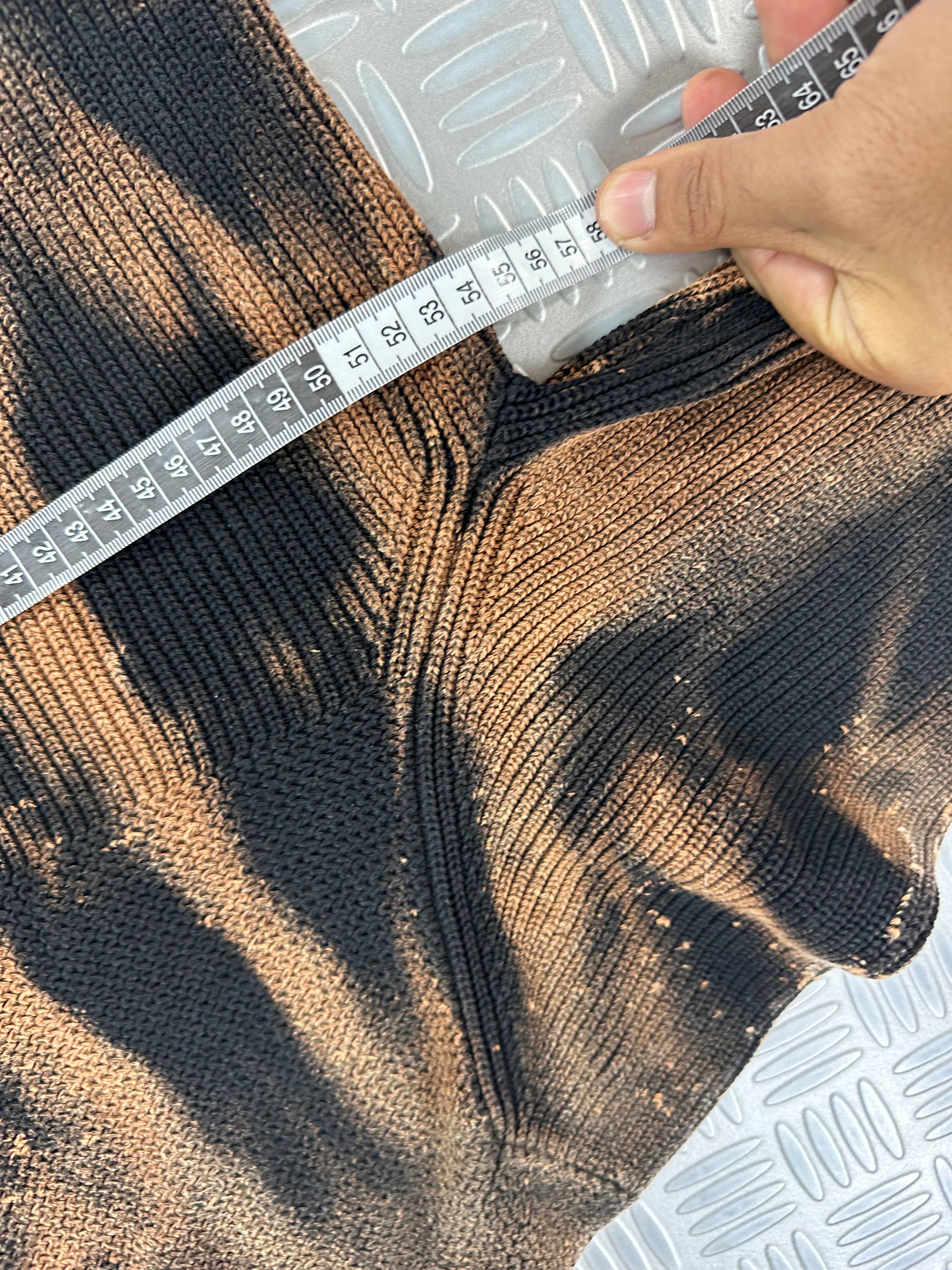 Mid zip handmade knitted sweater (L)