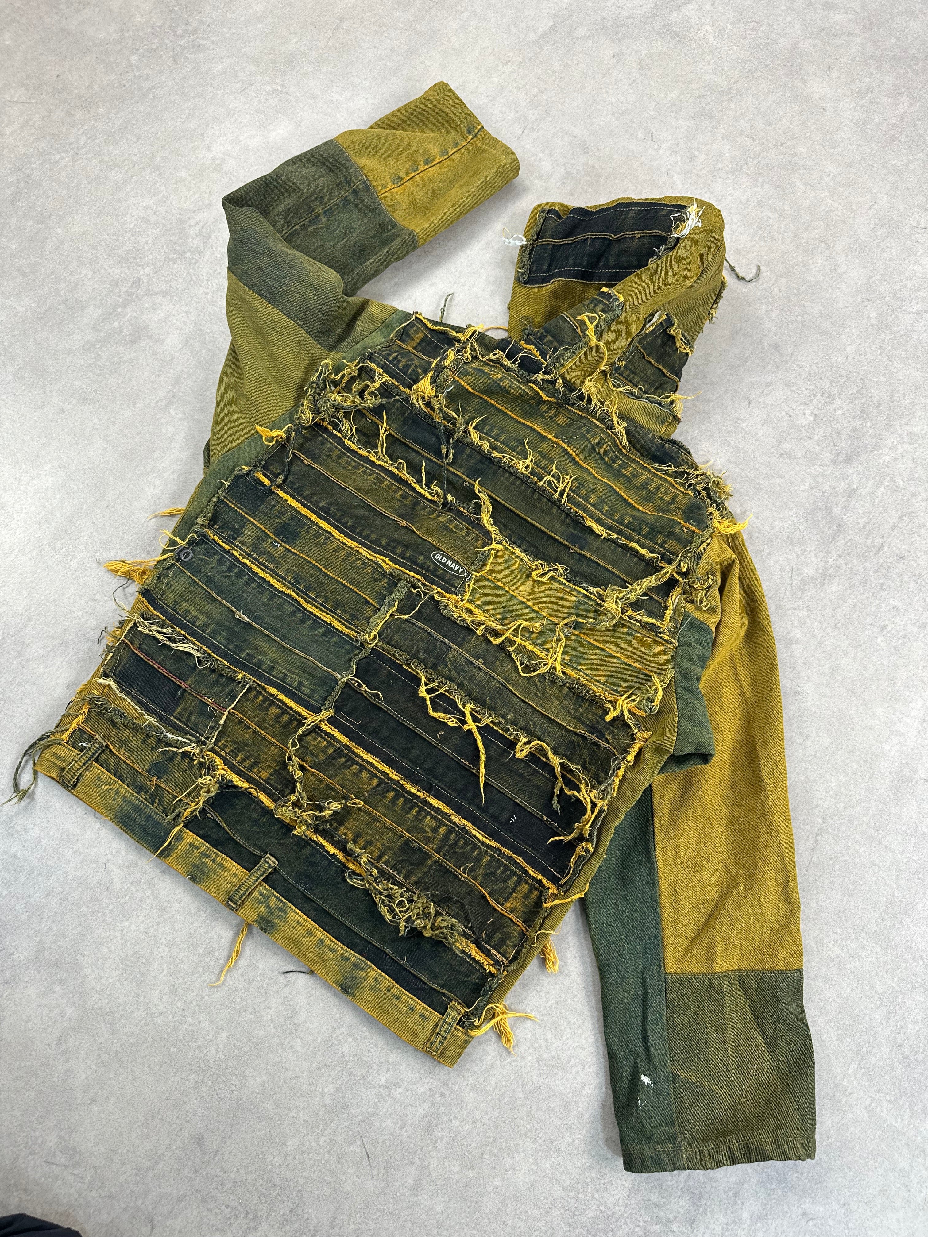 Hooded bomber jacket handmade boxy fit upcycled patchwork (copia)