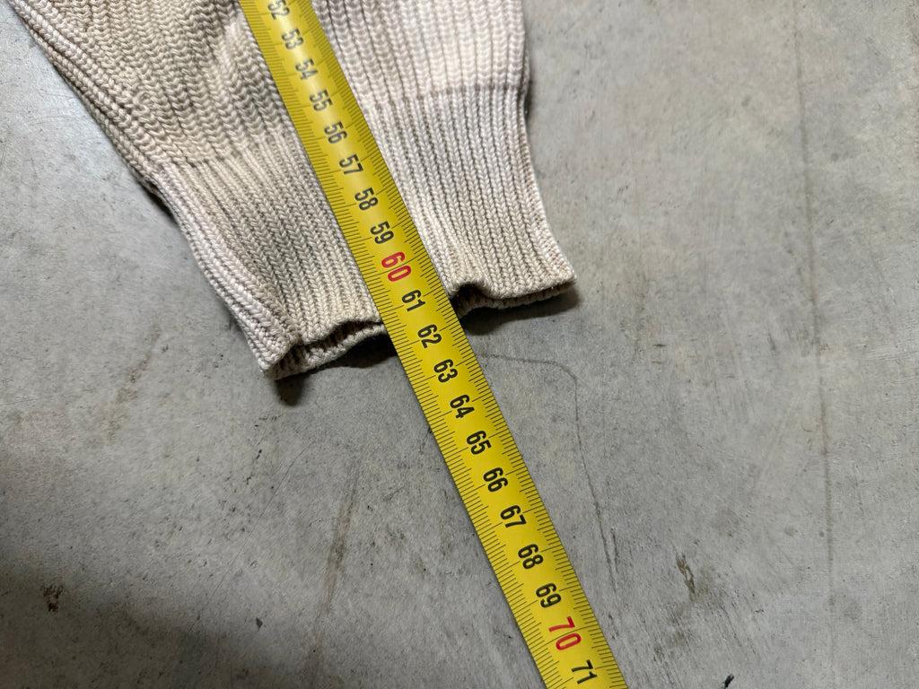 Vintage Full zip Up Knitted Bleached Sweater custom (L)