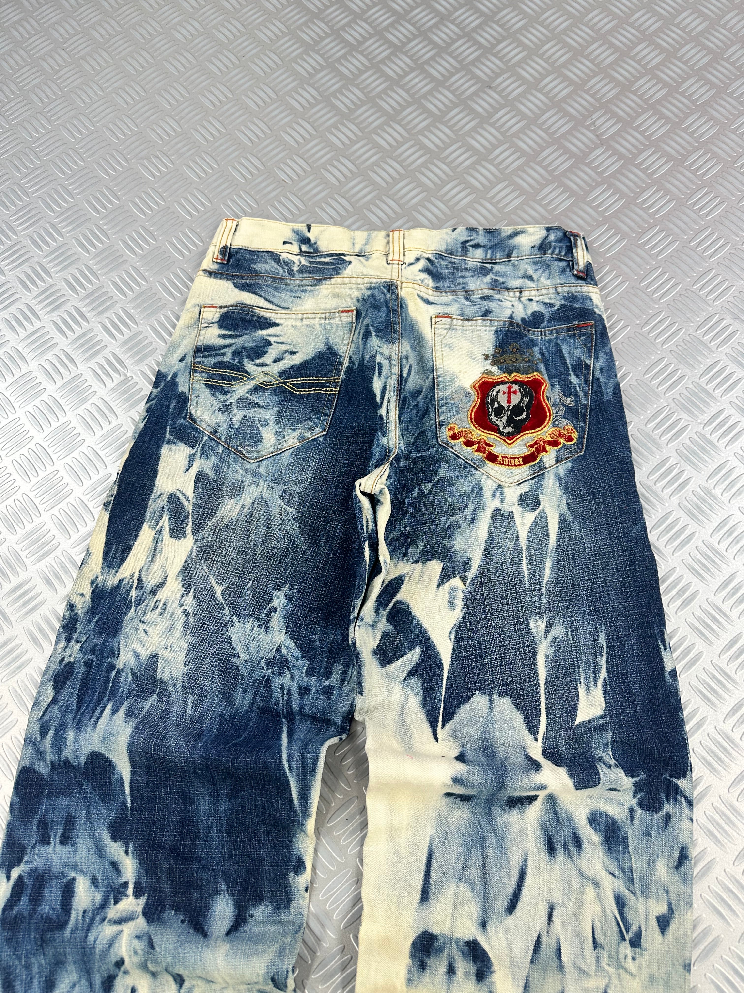 Avirex baggy jeans handmade acid washed ( L)