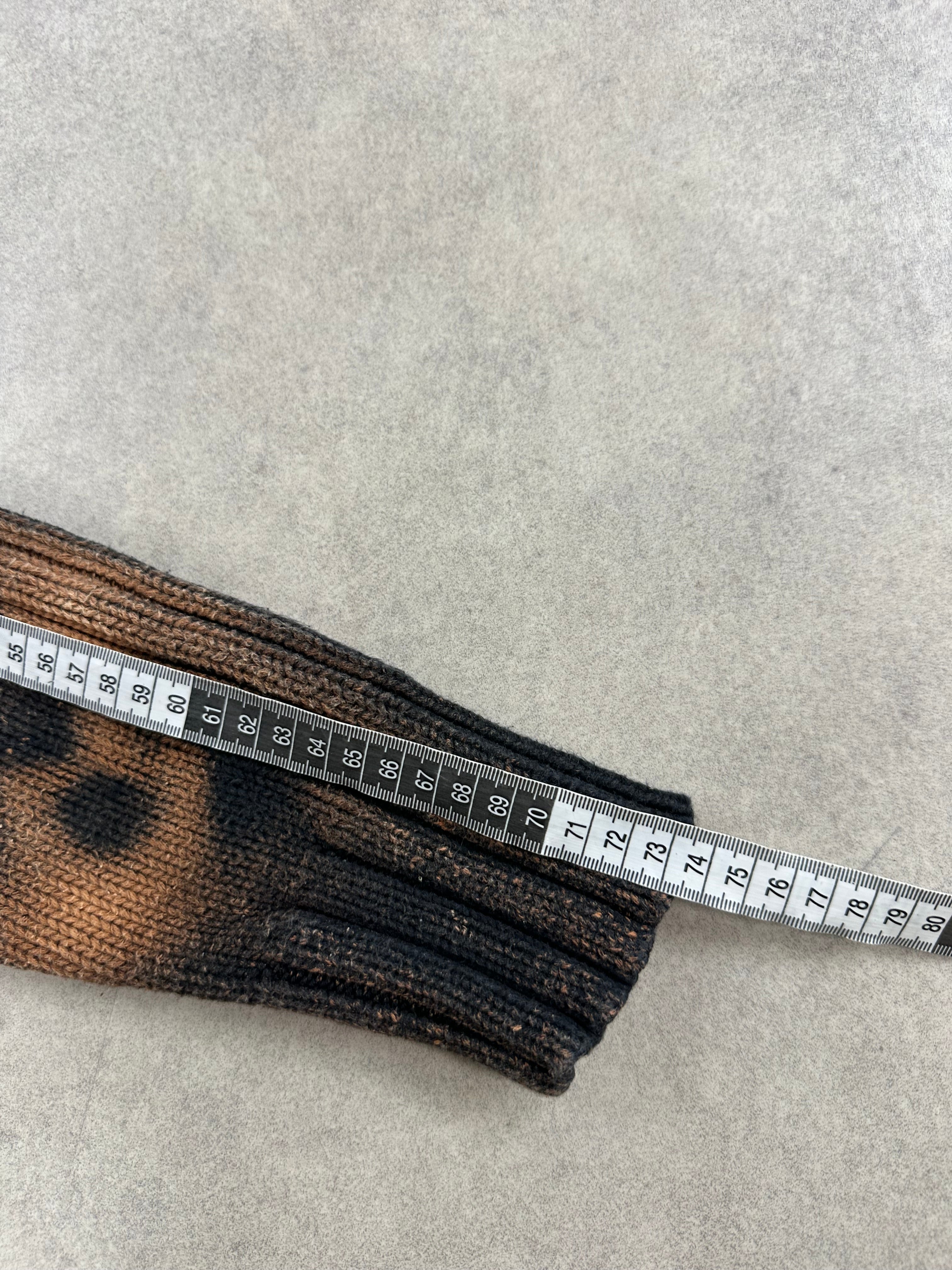 Mid zip asymmetrical knitted sweater custom (M)