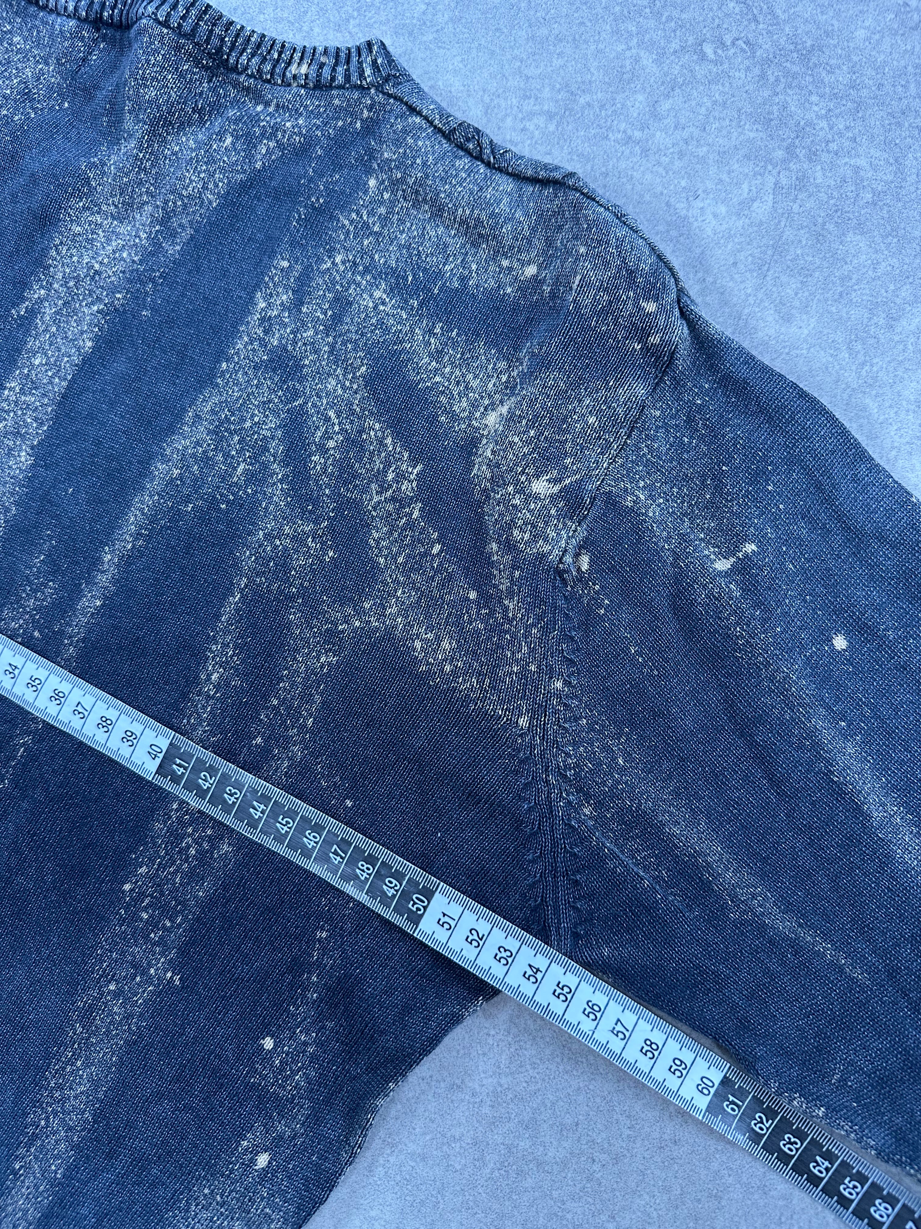 Vintage Knitted Y2k Bleached Sweater custom (M)