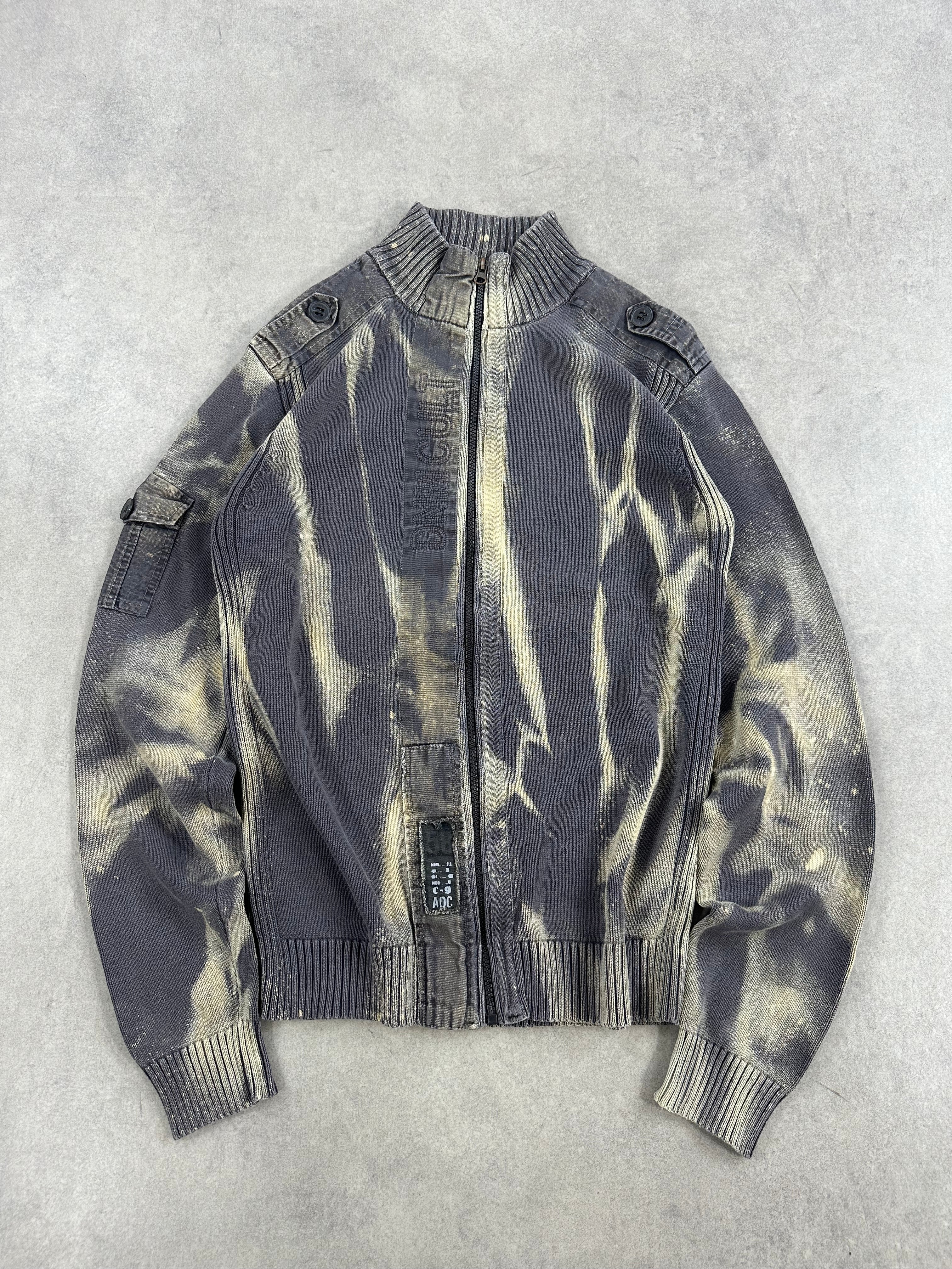 Full zip knitted sweater y2k custom 00’s (M)