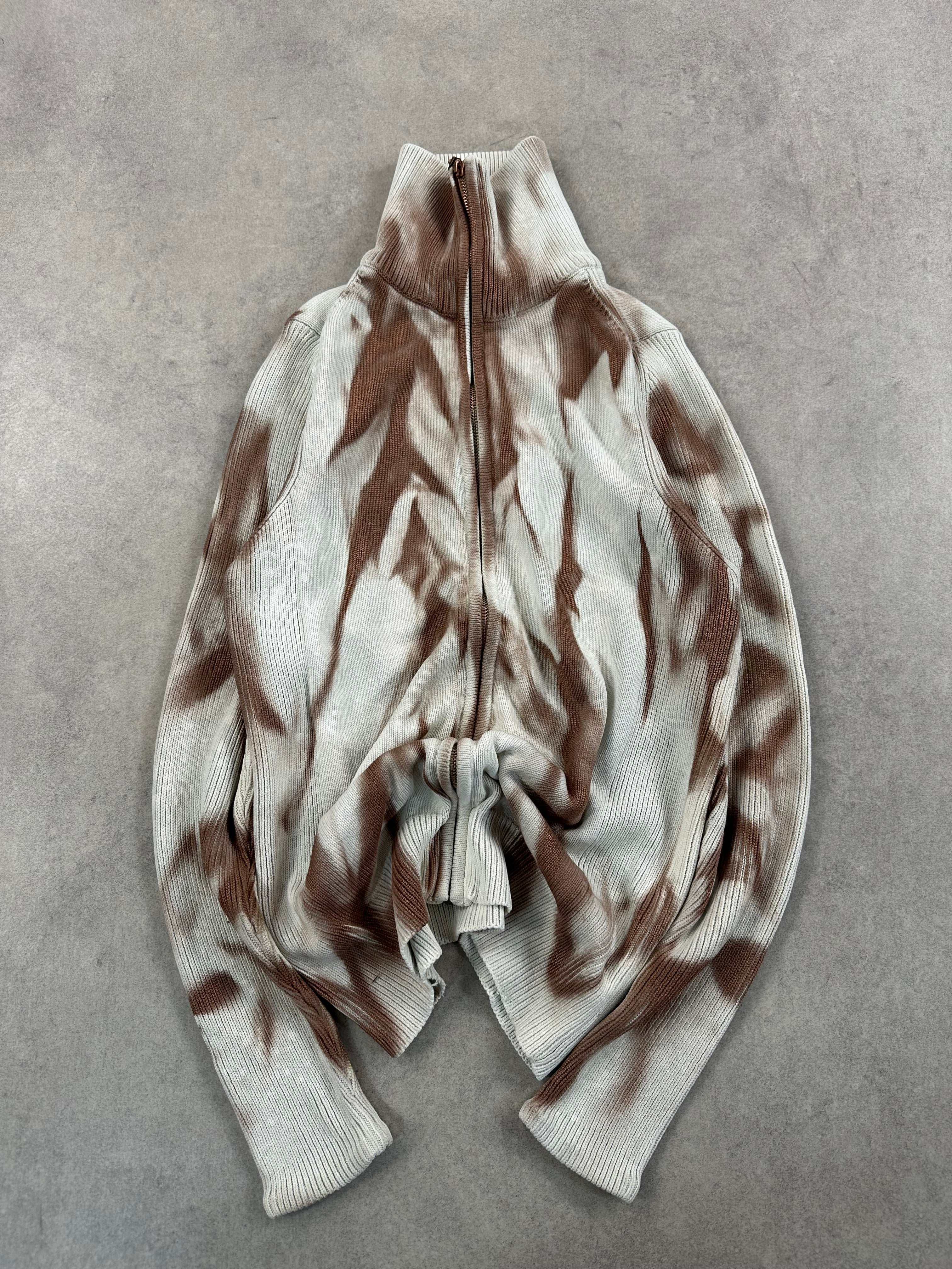 Full zip knitted sweater y2k custom (M)