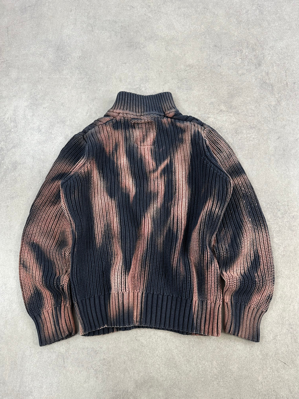 Mid zip knitted sweater y2k custom fitted (L)