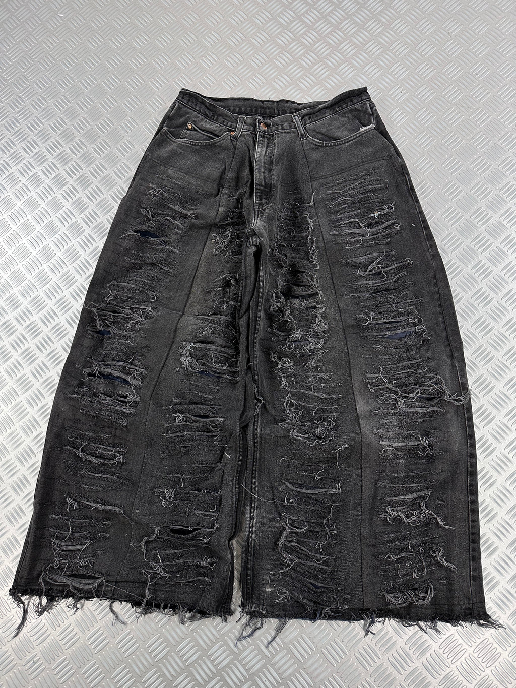 Distressed  Baggy jeans handmade patchwork upcycled