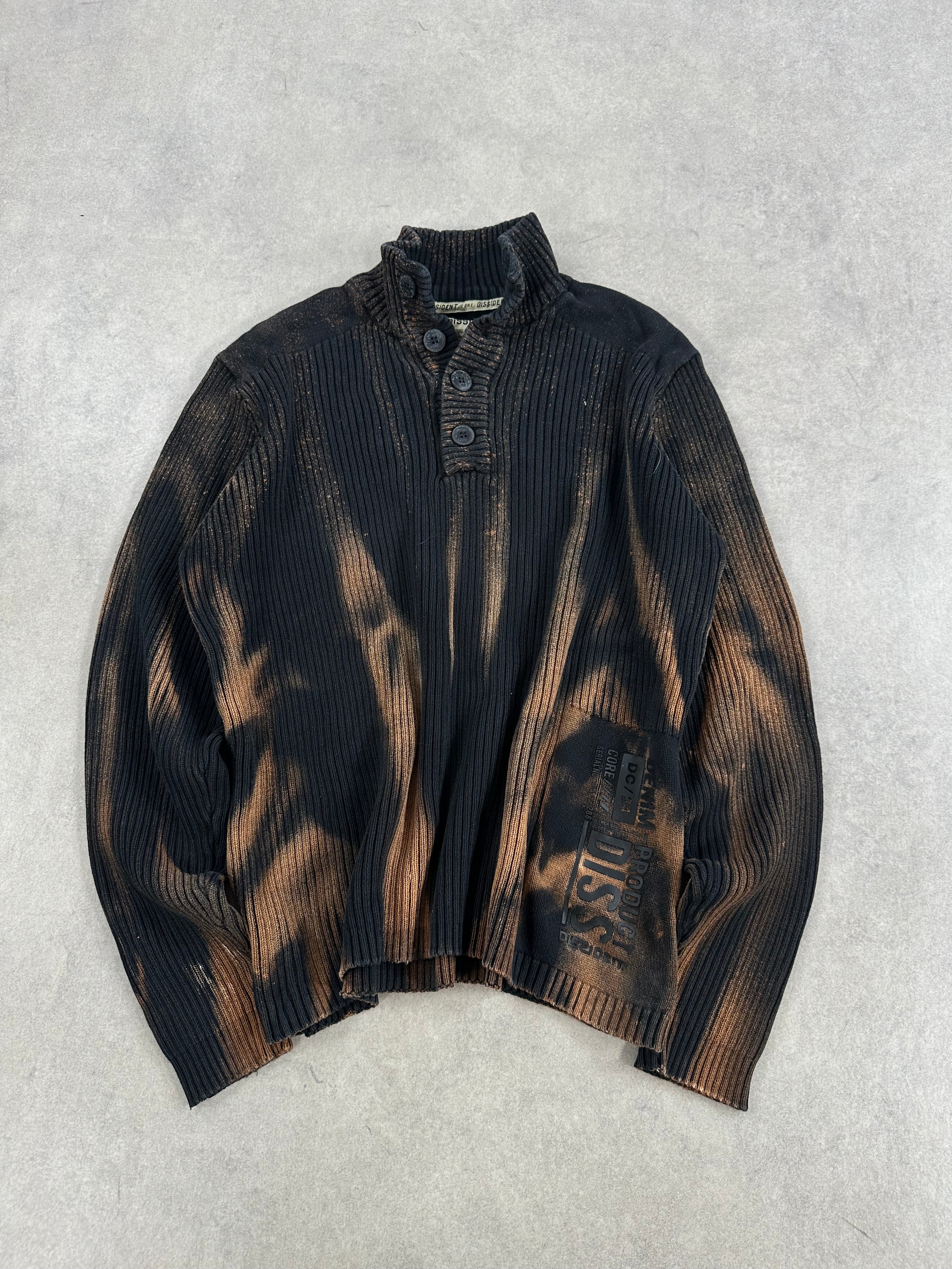 Mid zip custom sweater y2k (L)