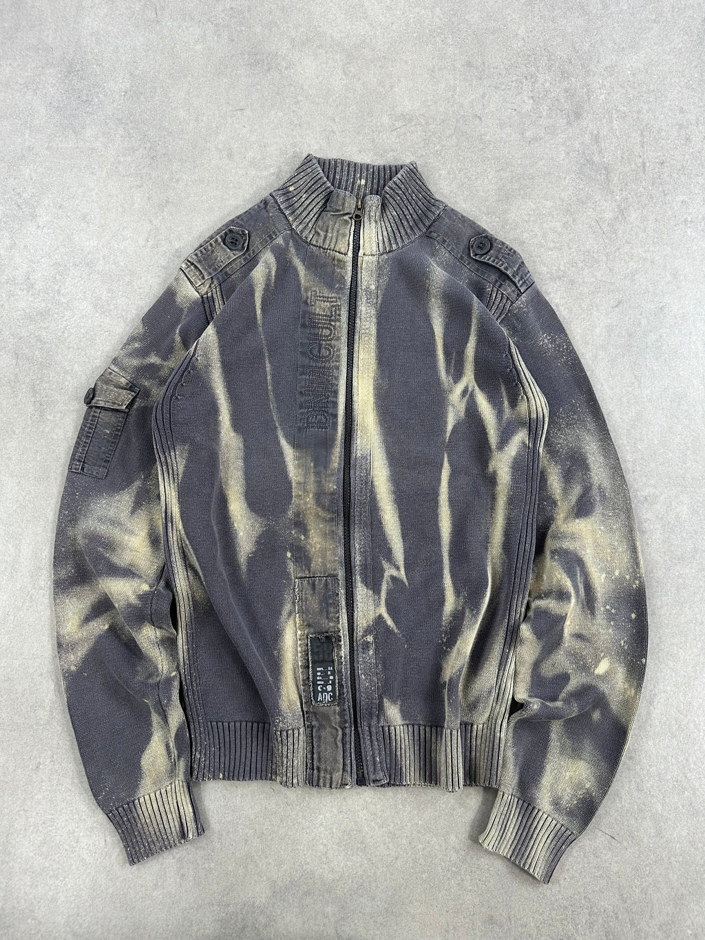 Full zip knitted sweater y2k custom 00’s (M)