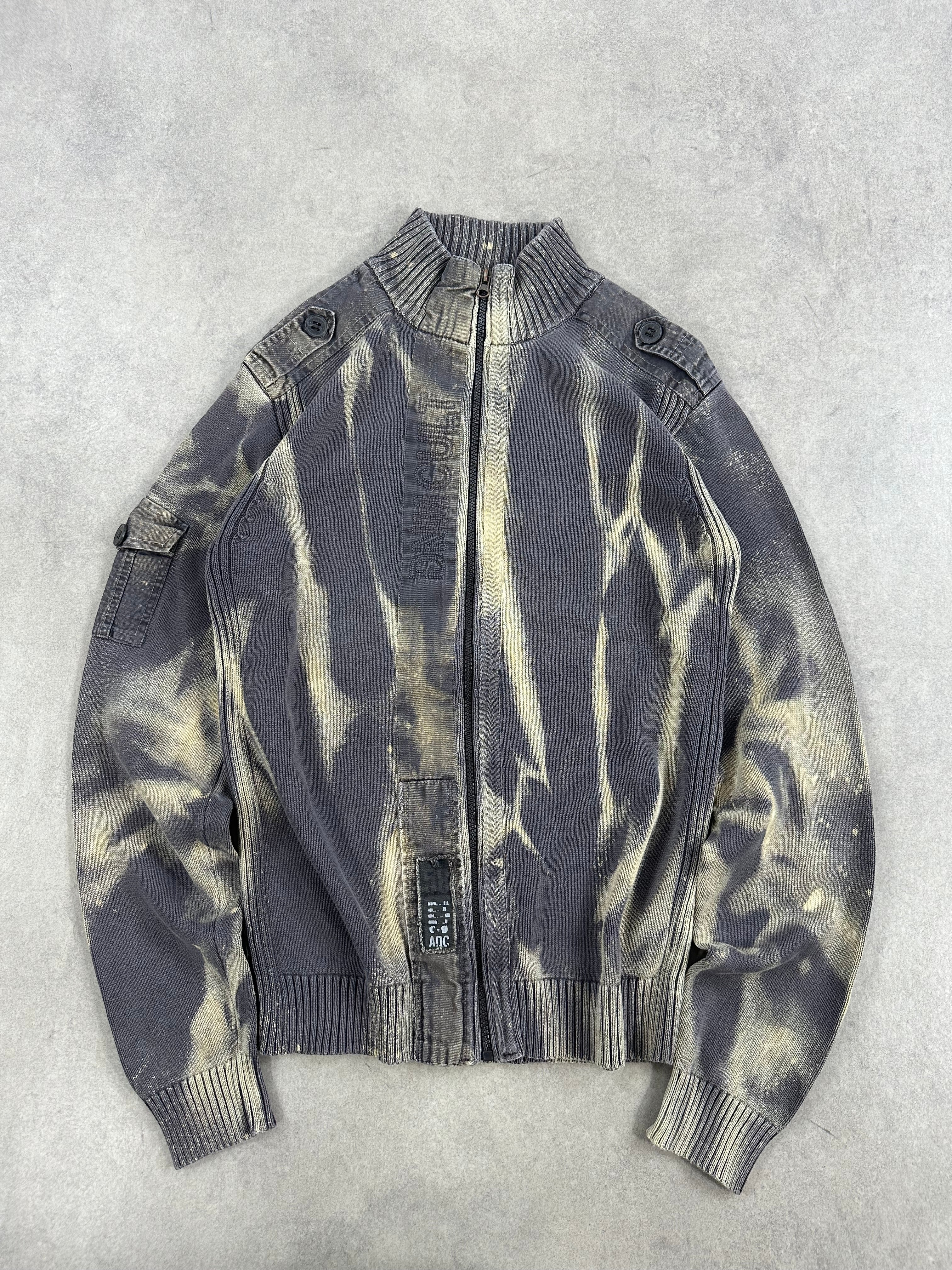 Full zip knitted sweater y2k custom 00’s (M)