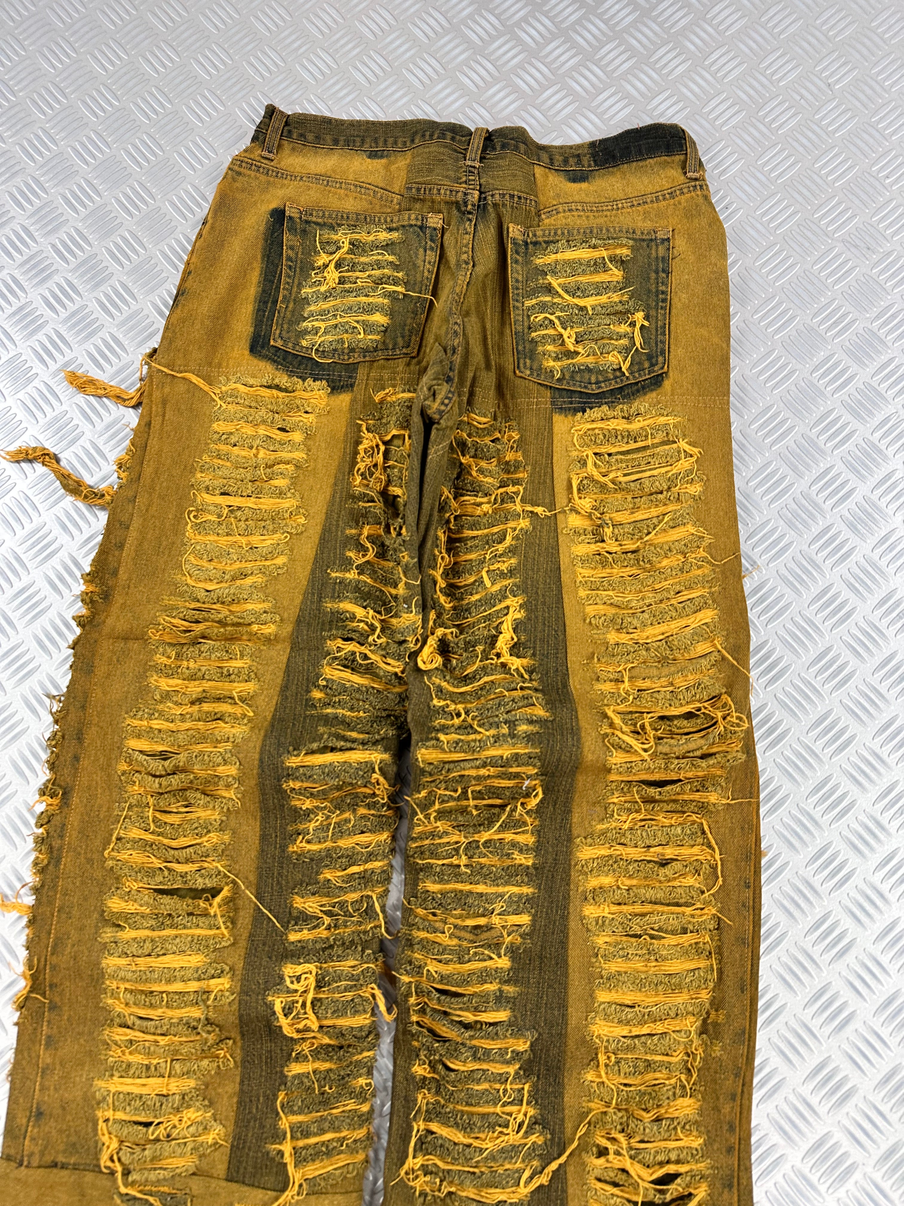 Disstresed baggy jeans handmade patchwork upcycled