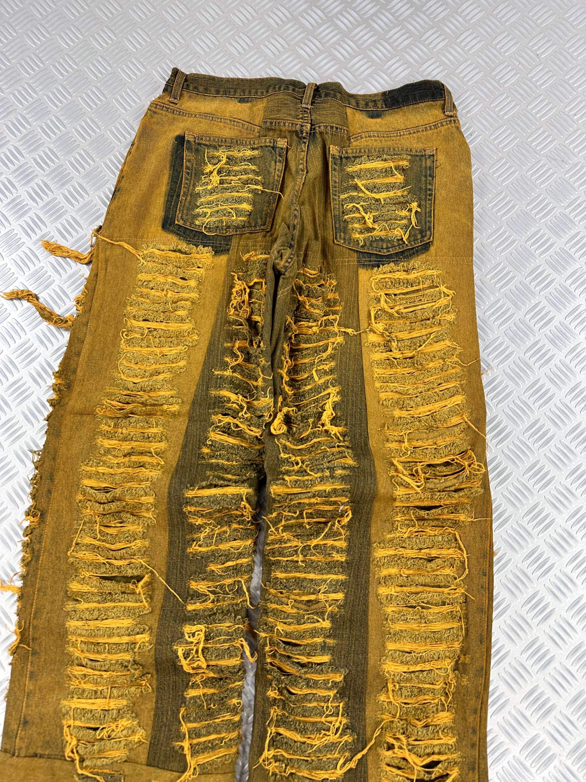 Disstresed baggy jeans handmade patchwork upcycled