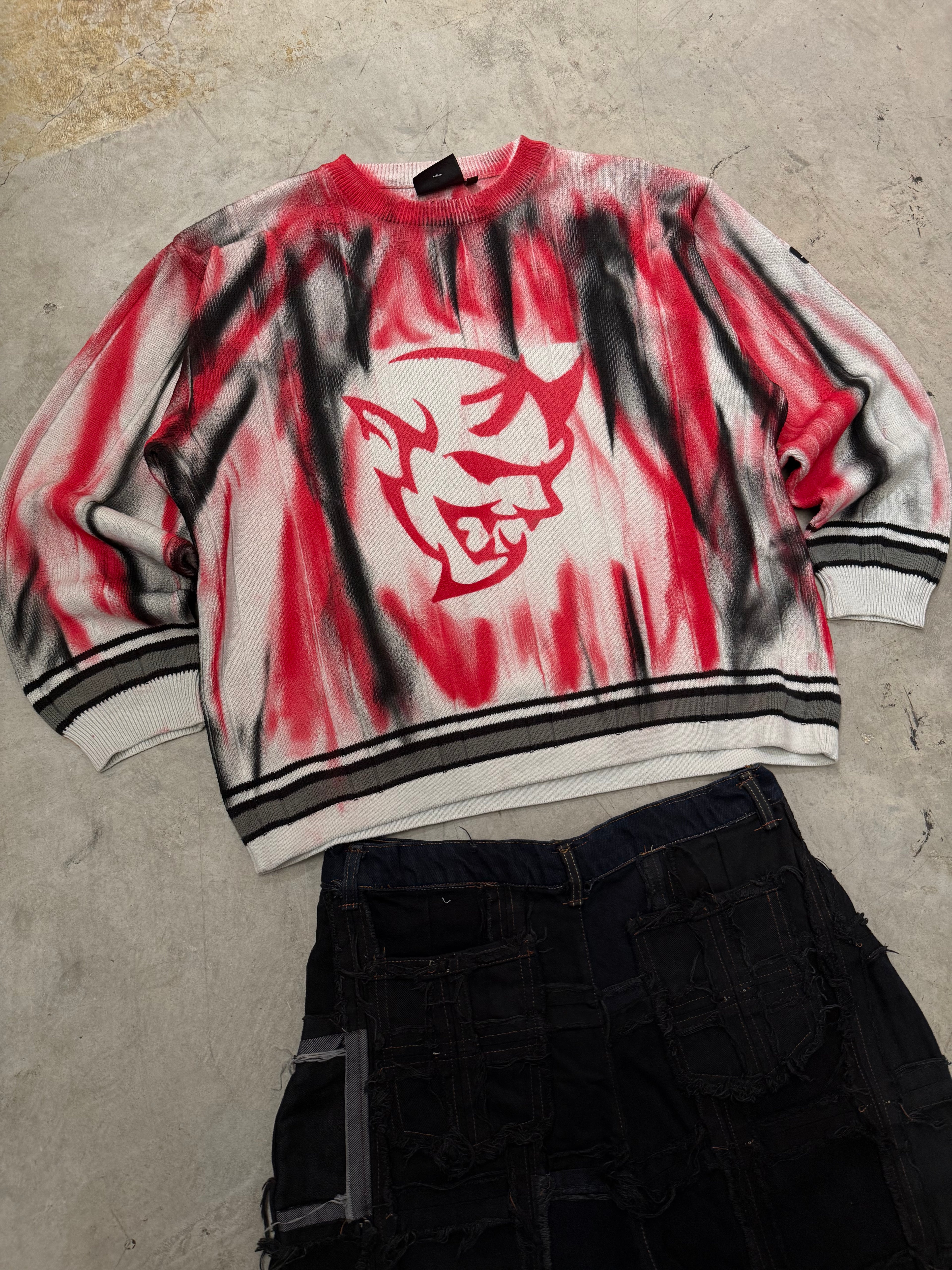 Vintage Hellcat Y2k Knitted Sweater (M)