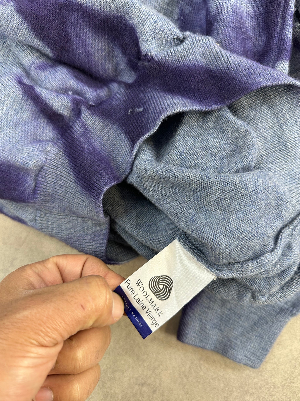 Lacoste disstresed custom wool sweater (L)