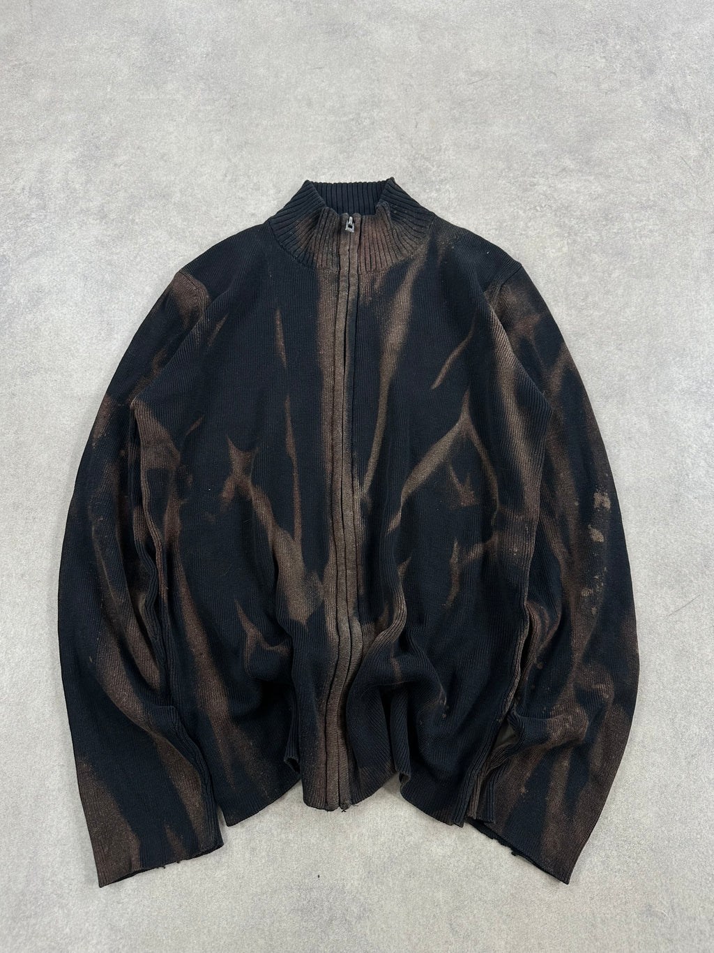 Full zip knitted sweater custom y2k (S)