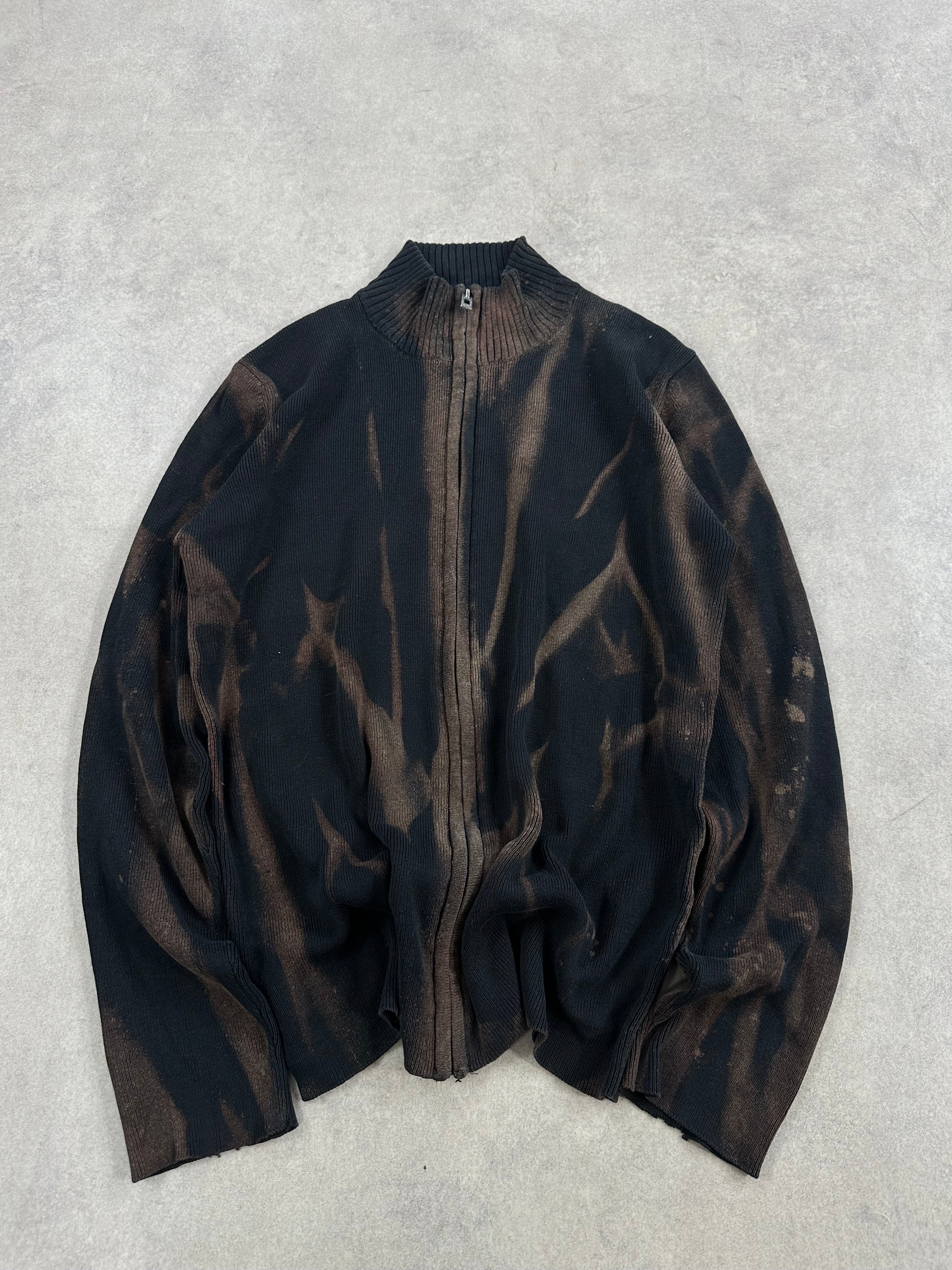 Full zip knitted sweater custom y2k (S)