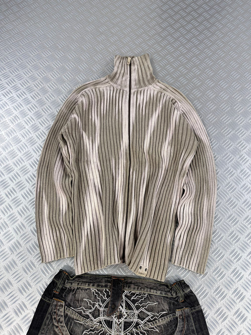 Full zip knitted sweater handmade (M)