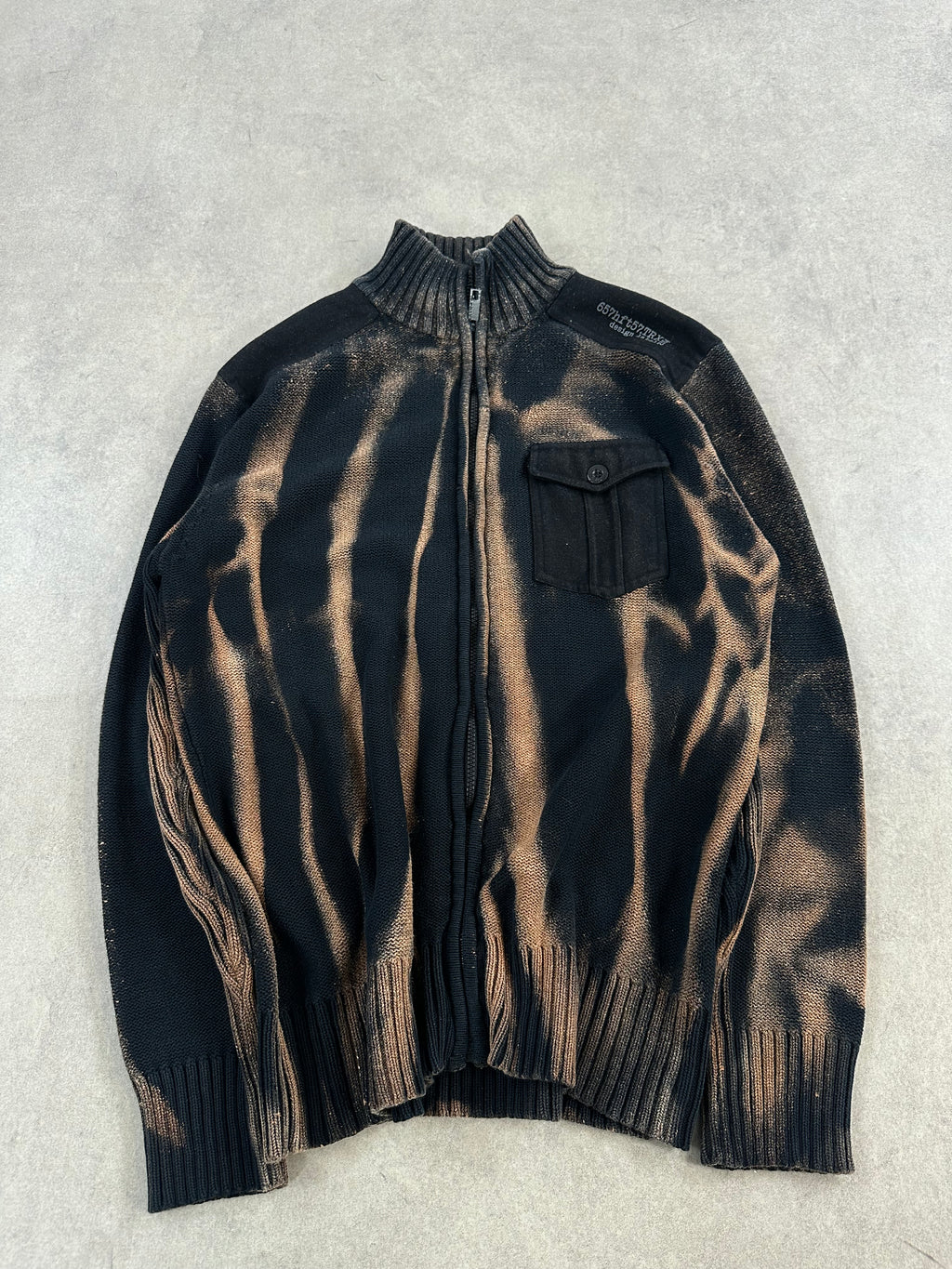 Full zip knitted sweater vintage custom (XL)