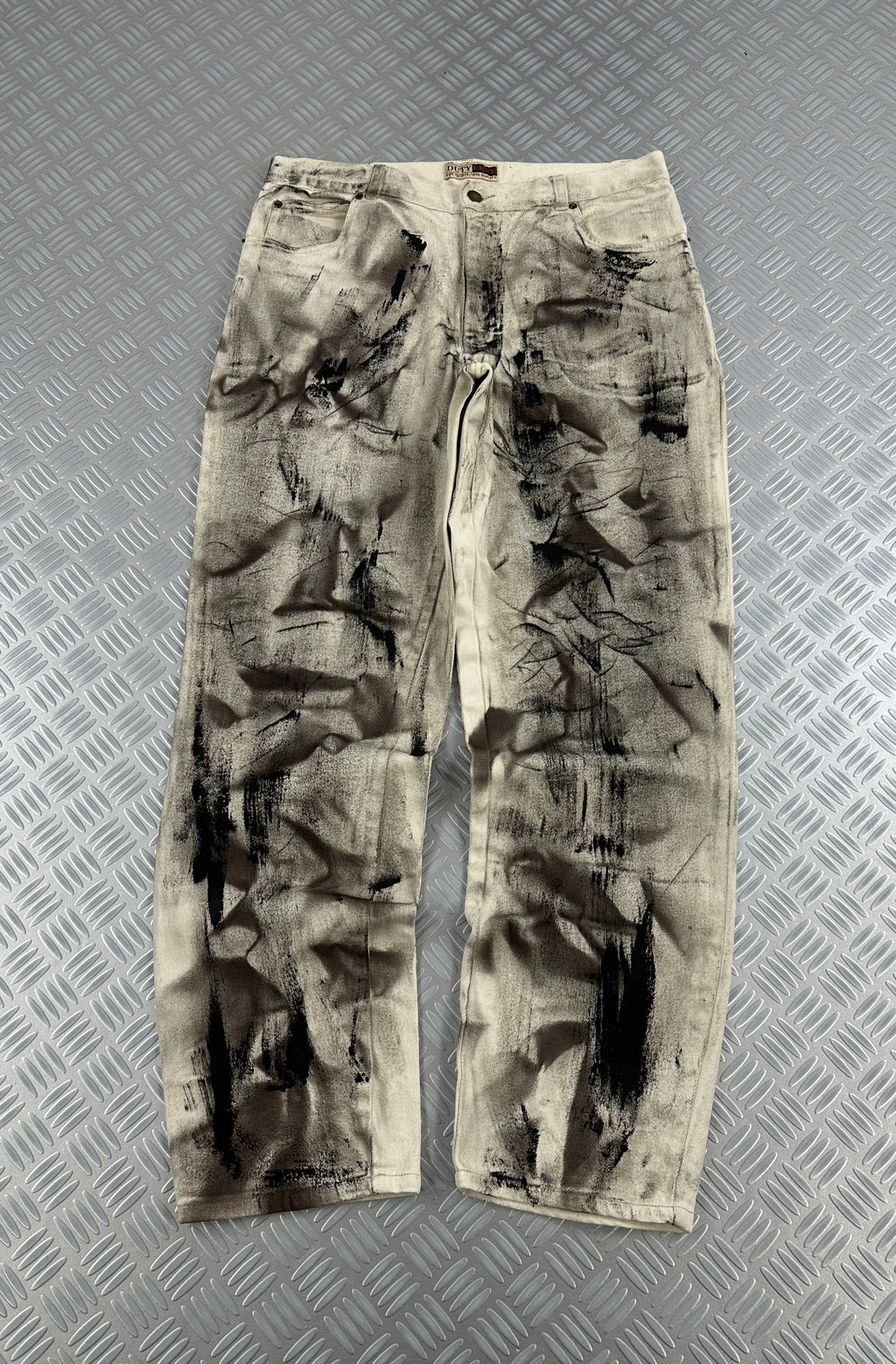 Vintage denim jeans custom y2k disstresed (L)