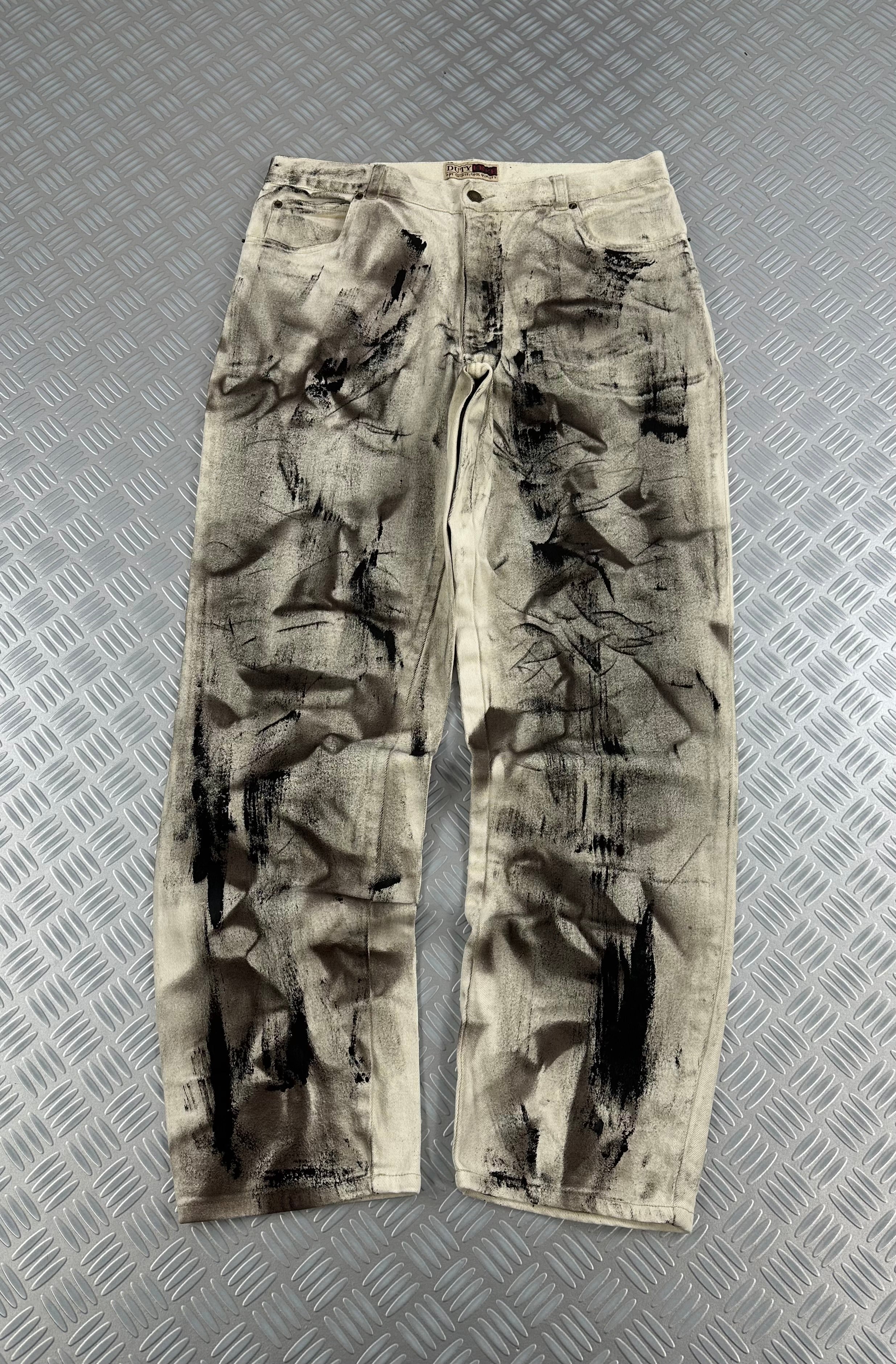 Vintage denim jeans custom y2k disstresed (L)