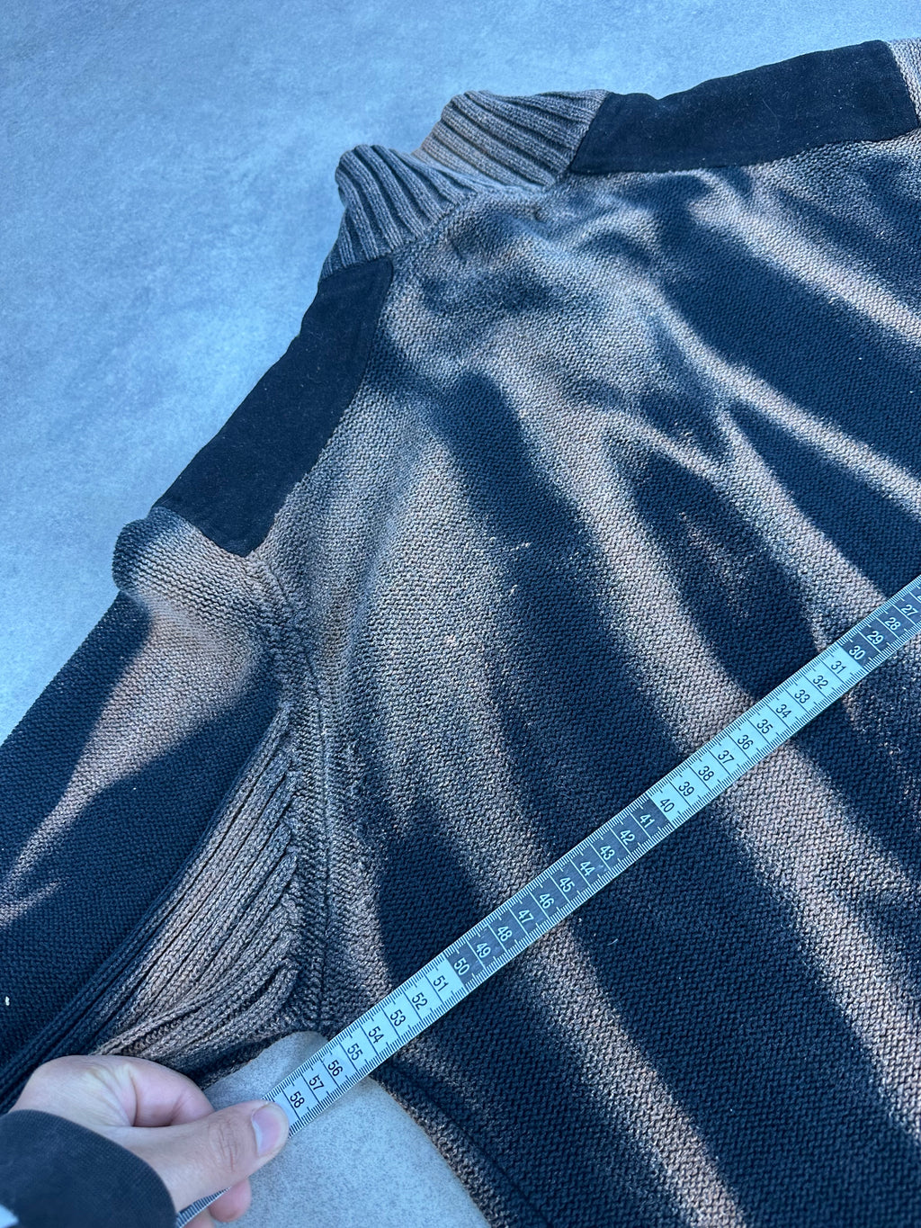 Full zip knitted sweater vintage custom (XL)