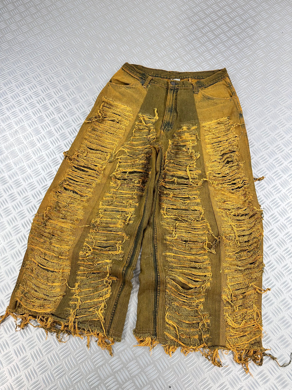 Disstresed baggy jeans handmade patchwork upcycled