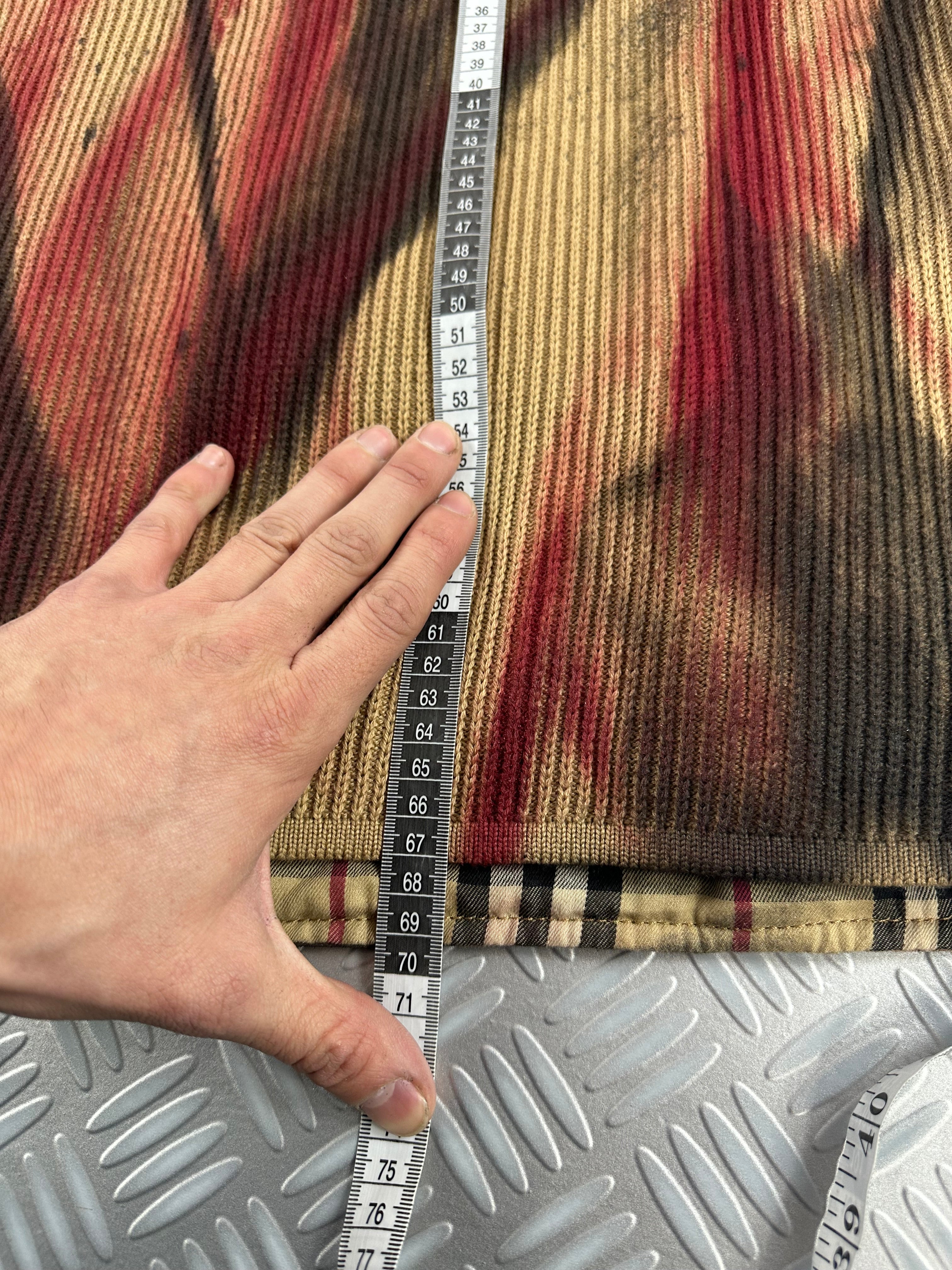 Vintage Burberry Distressed Full Zip Up Knitted Sweater (XL)
