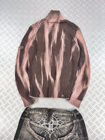 Knitted sweater handmade full zip (L)