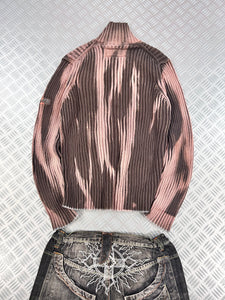 Knitted sweater handmade full zip (L)