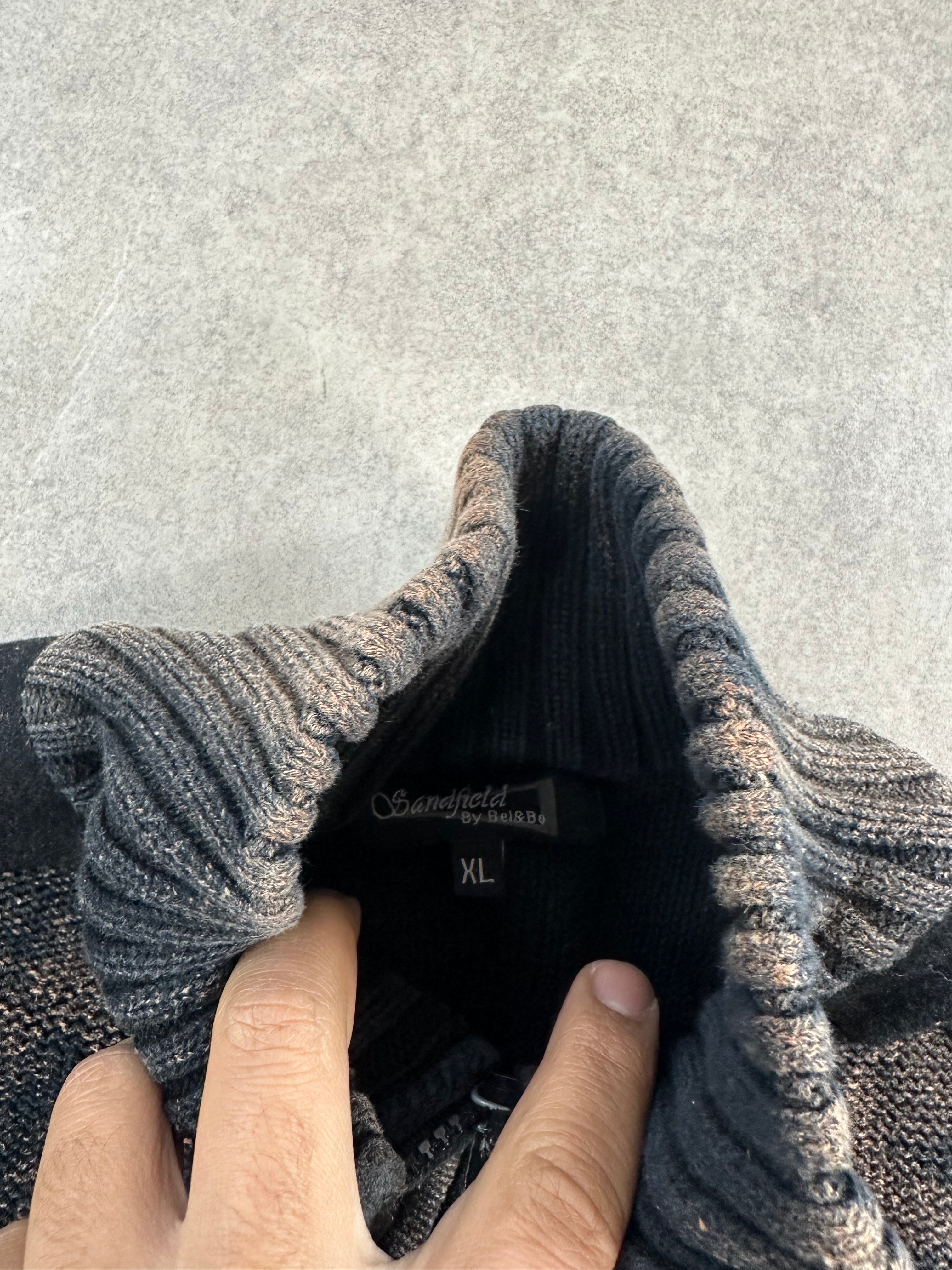 Full zip knitted sweater vintage custom (XL)