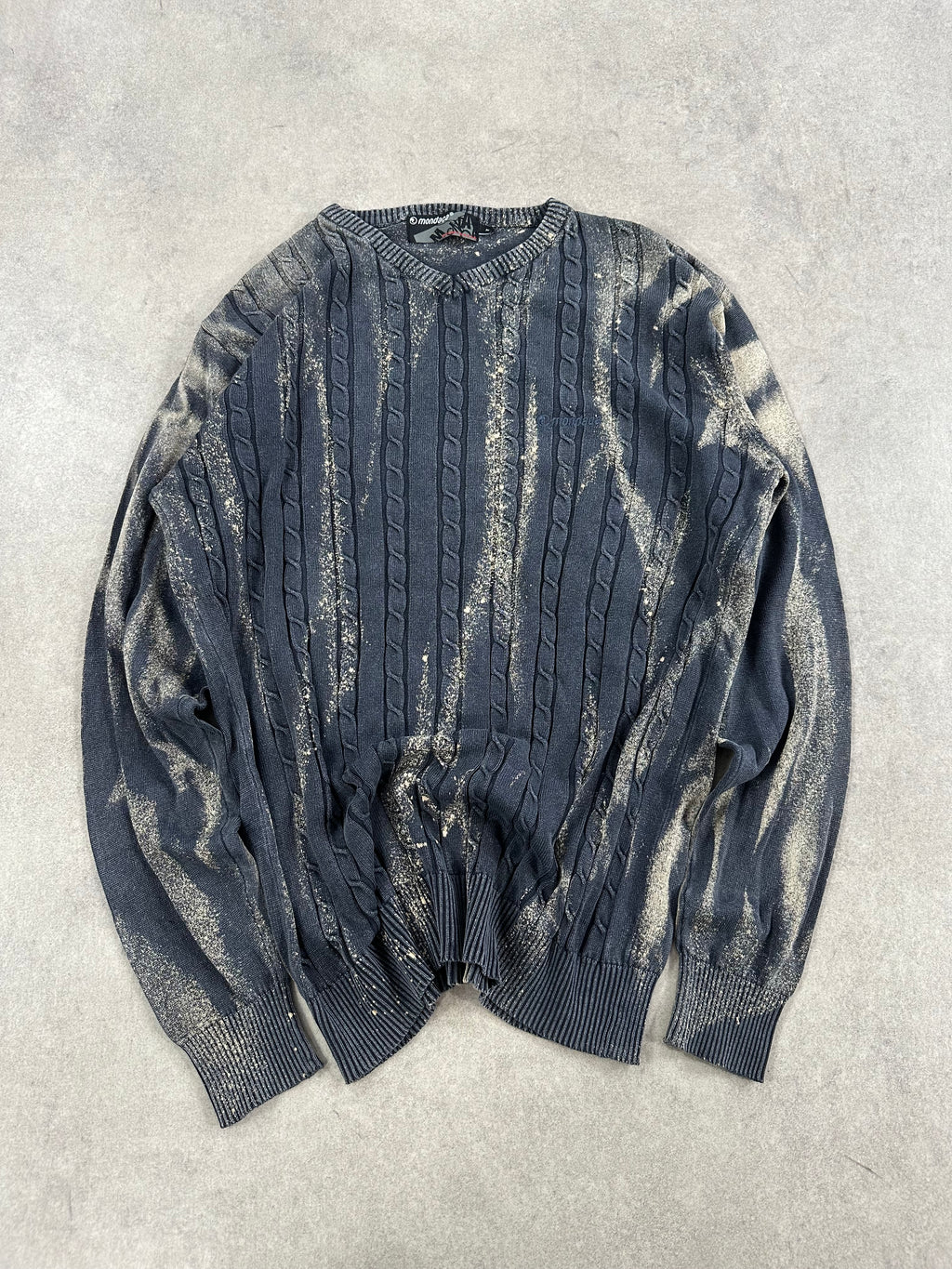Vintage Knitted Y2k Bleached Sweater custom (M)