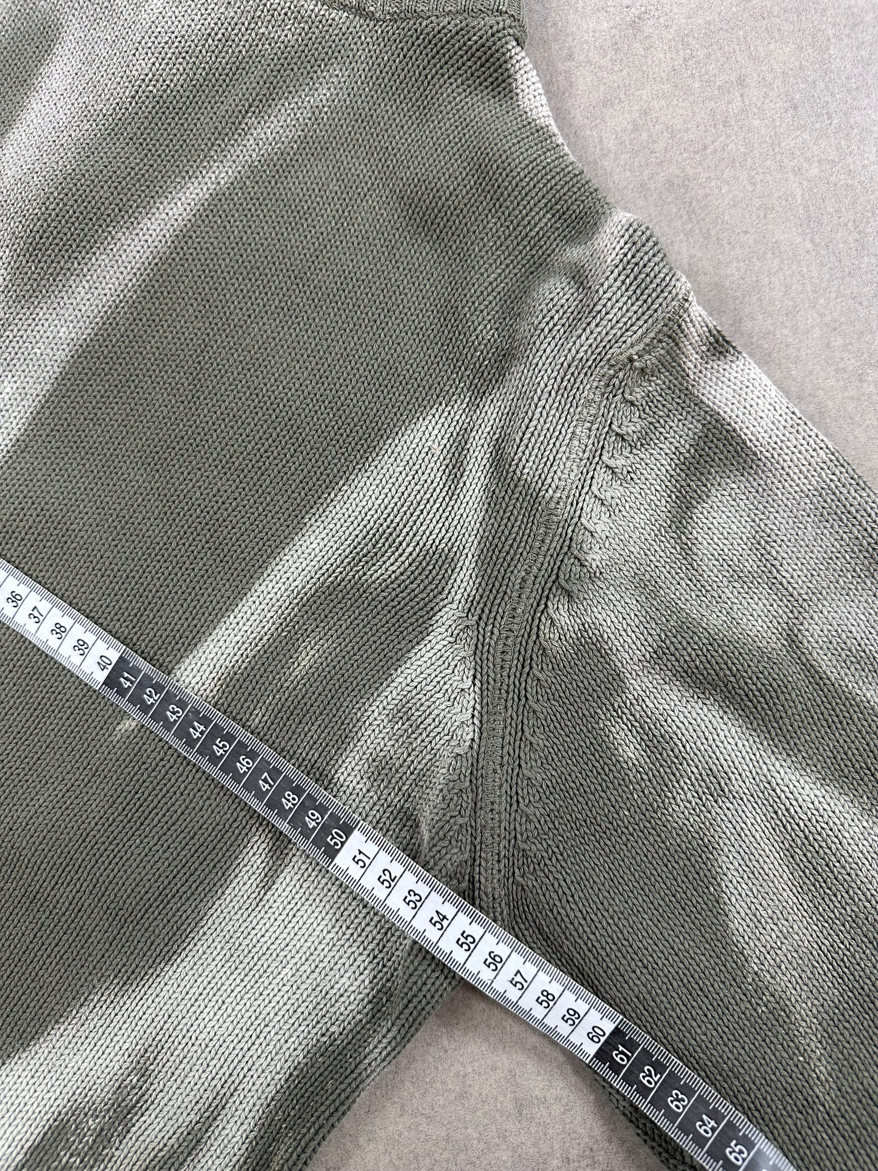 Vintage Knitted full zip up Bleached Sweater custom (L)