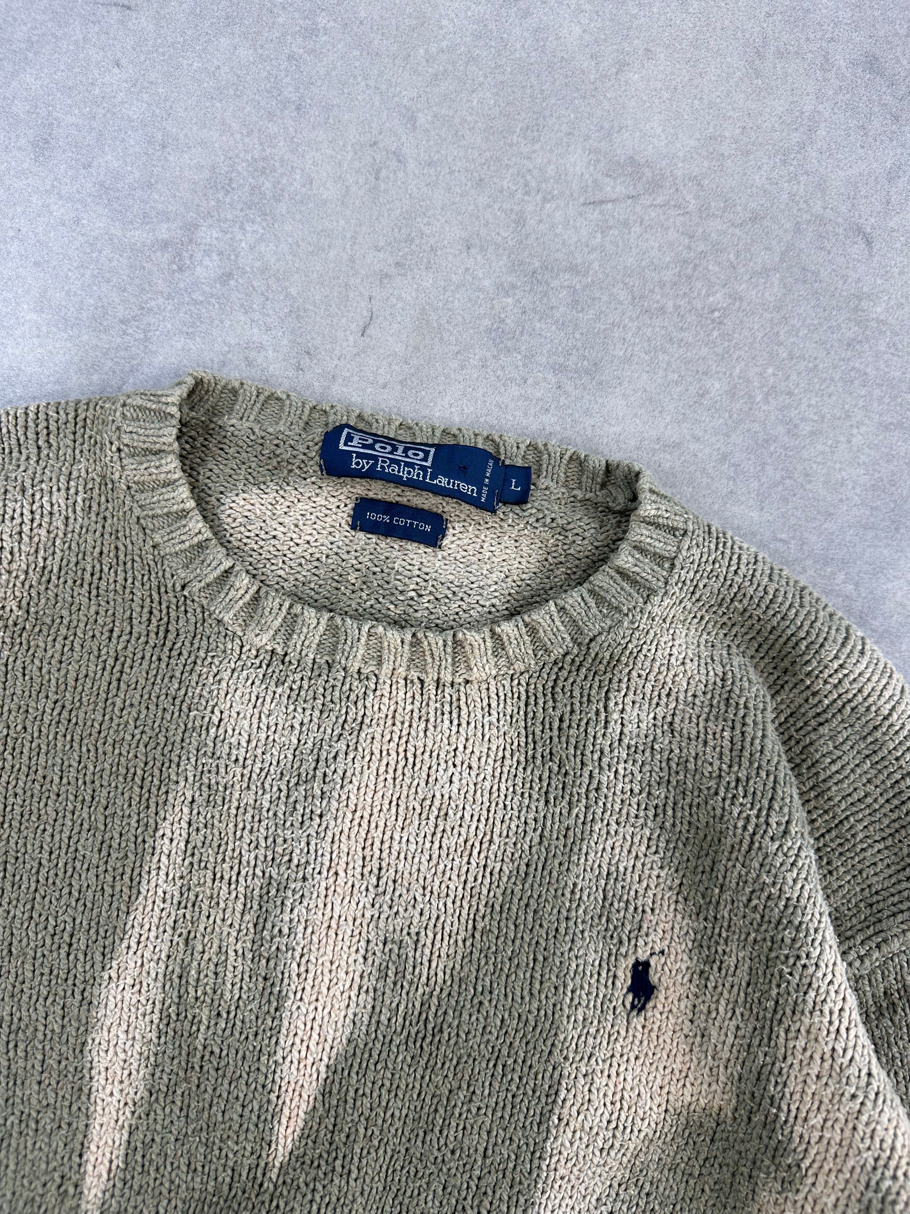 Vintage Polo Ralph Lauren Knitted Y2k Bleached Sweater (L) boxy fit