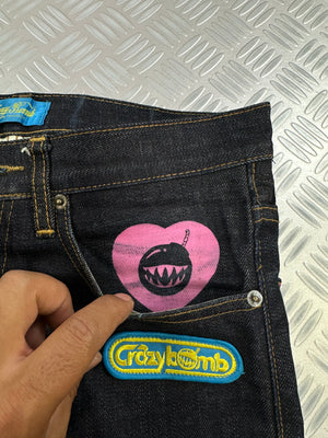 Vintage Japanese jeans crazy bomb y2k (S)