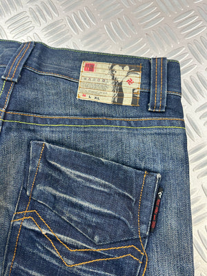 Y2K Japanese jeans faded stone washed vintage (M)