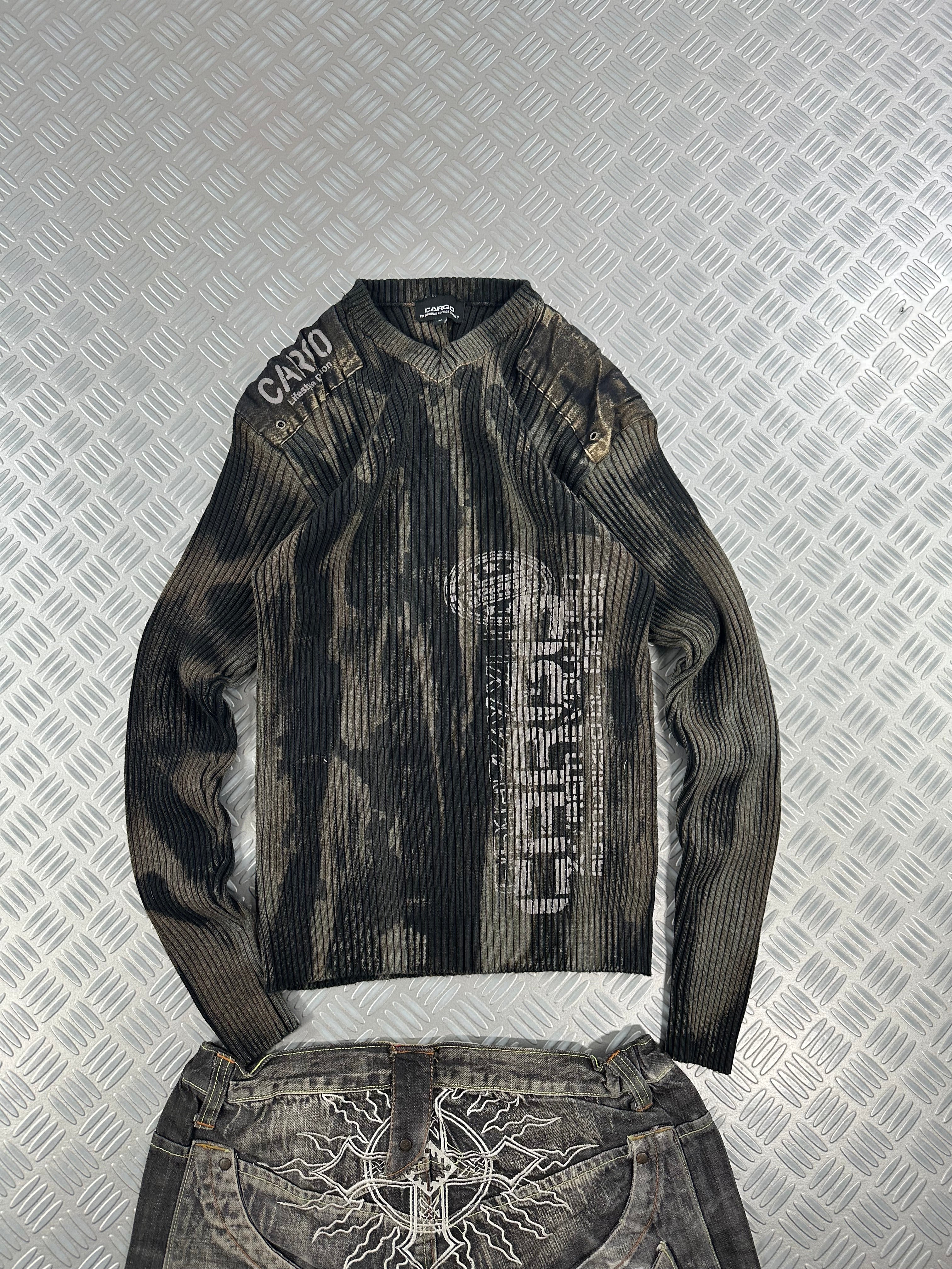 Knitted sweater vintage y2k custom fitted (M)