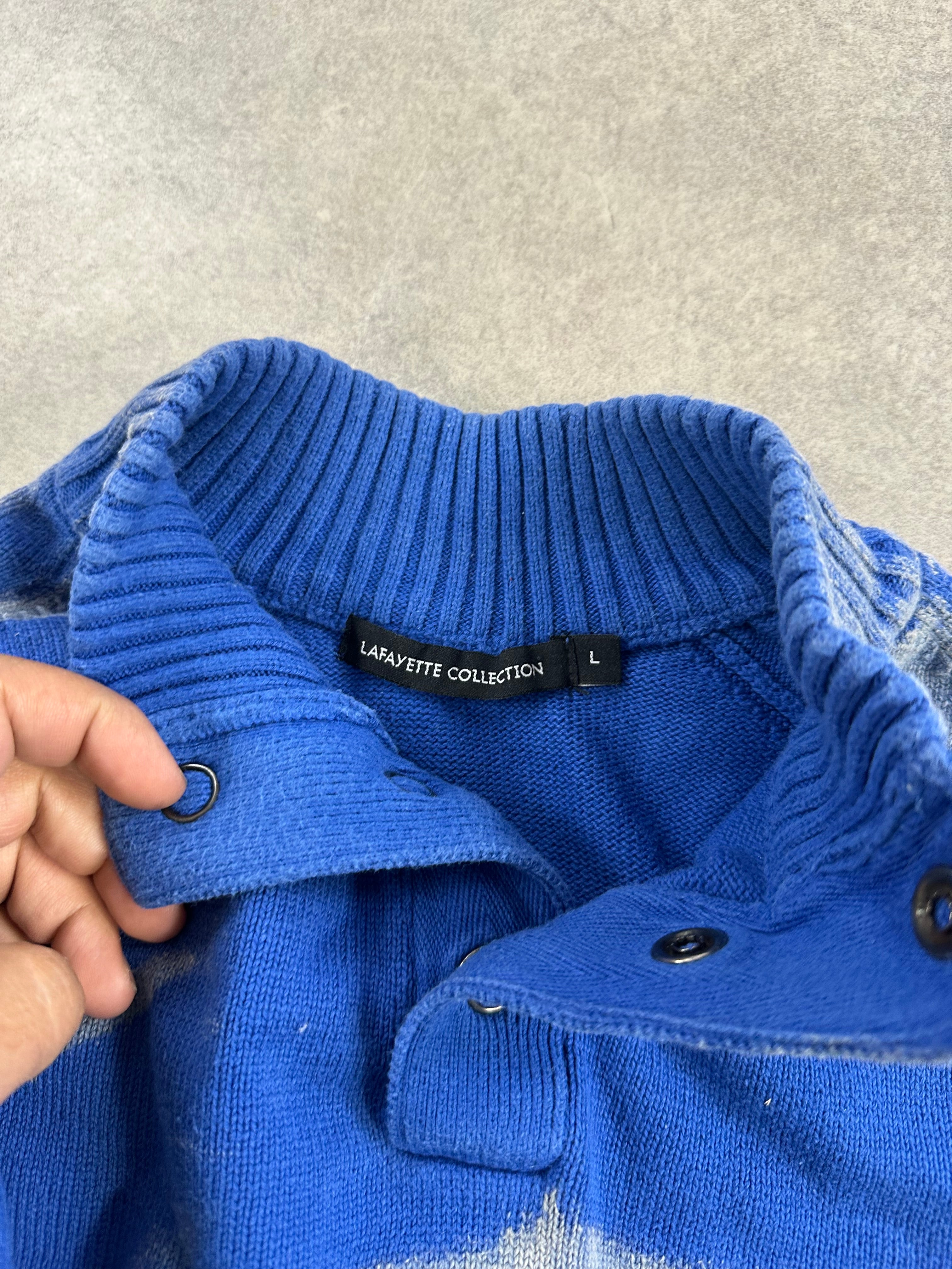 Mid zip knitted sweater custom y2k (L)
