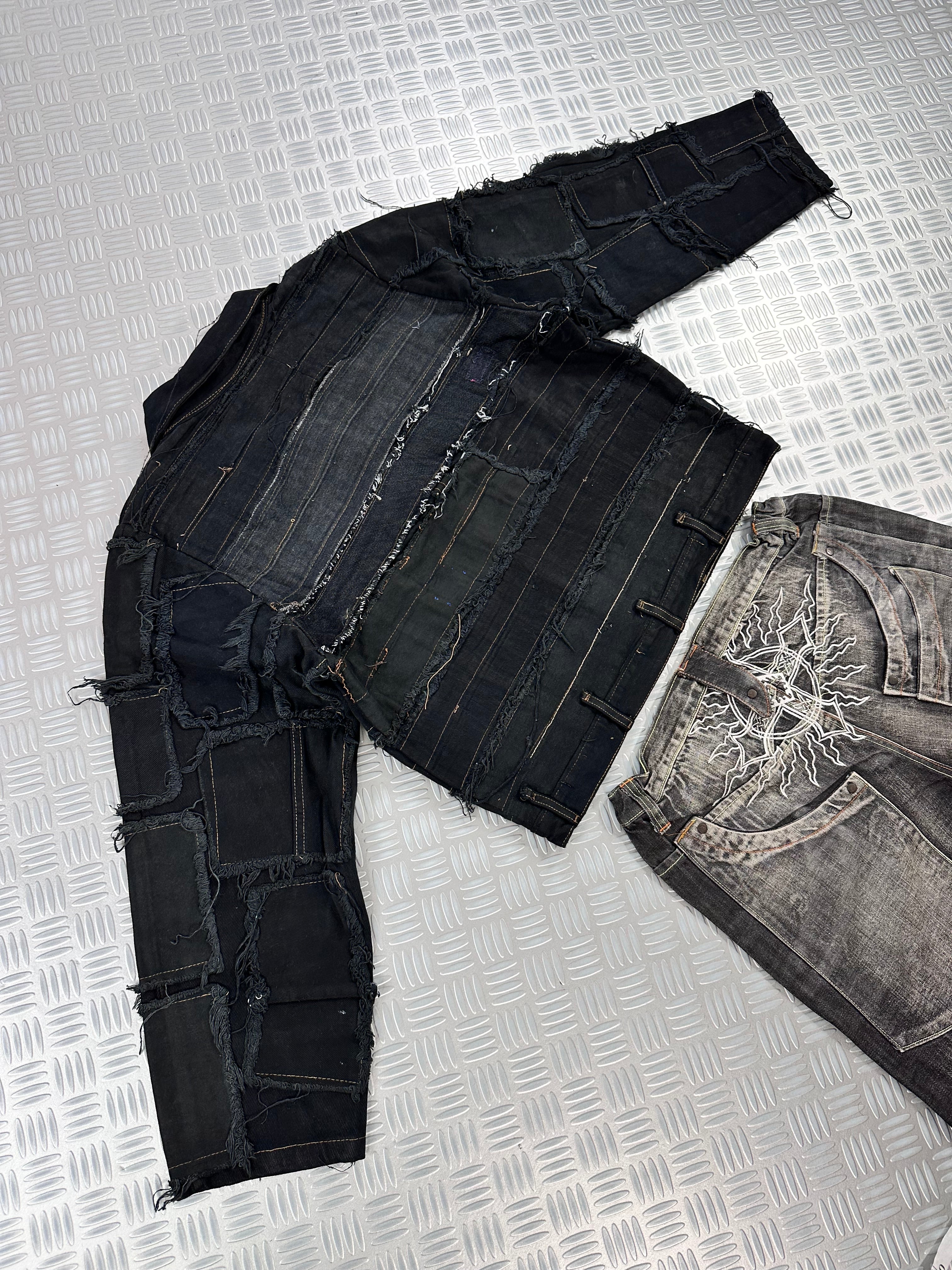 Harrington bomber jacket boxy fit handmade upcycled patchwork