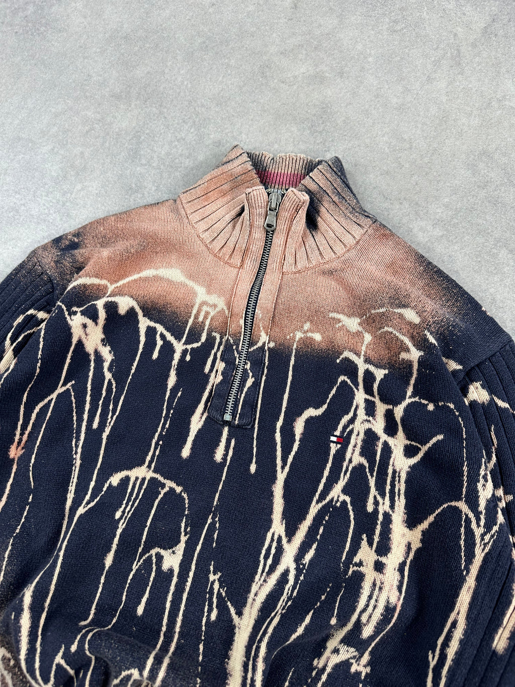 Tommy Hilfiger mid zip knitted sweater custom (L)