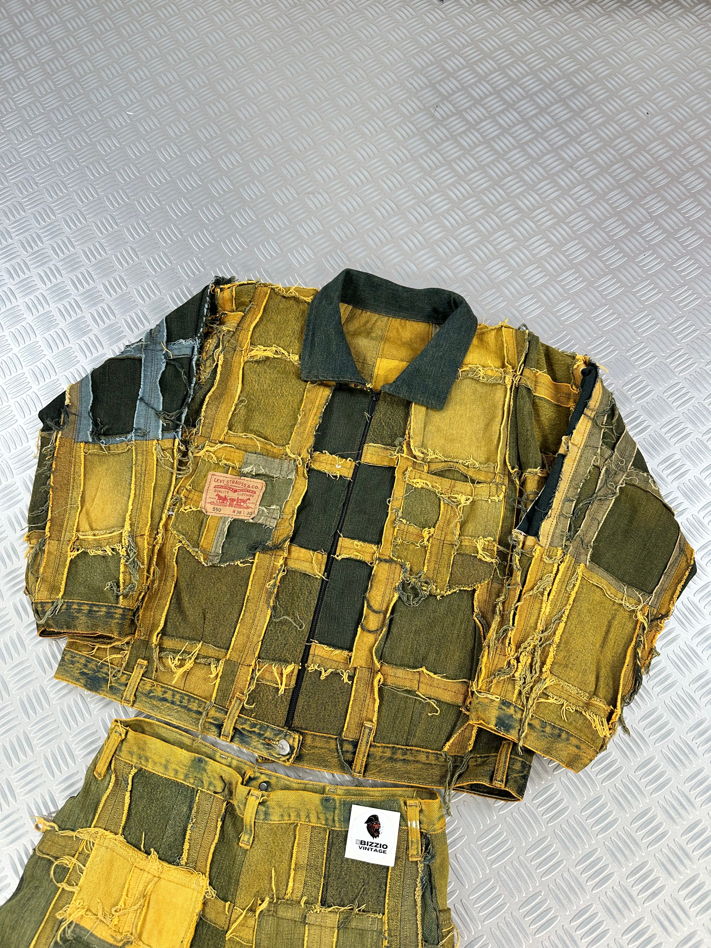 Harrington bomber jacket handmade patchwork upcycled