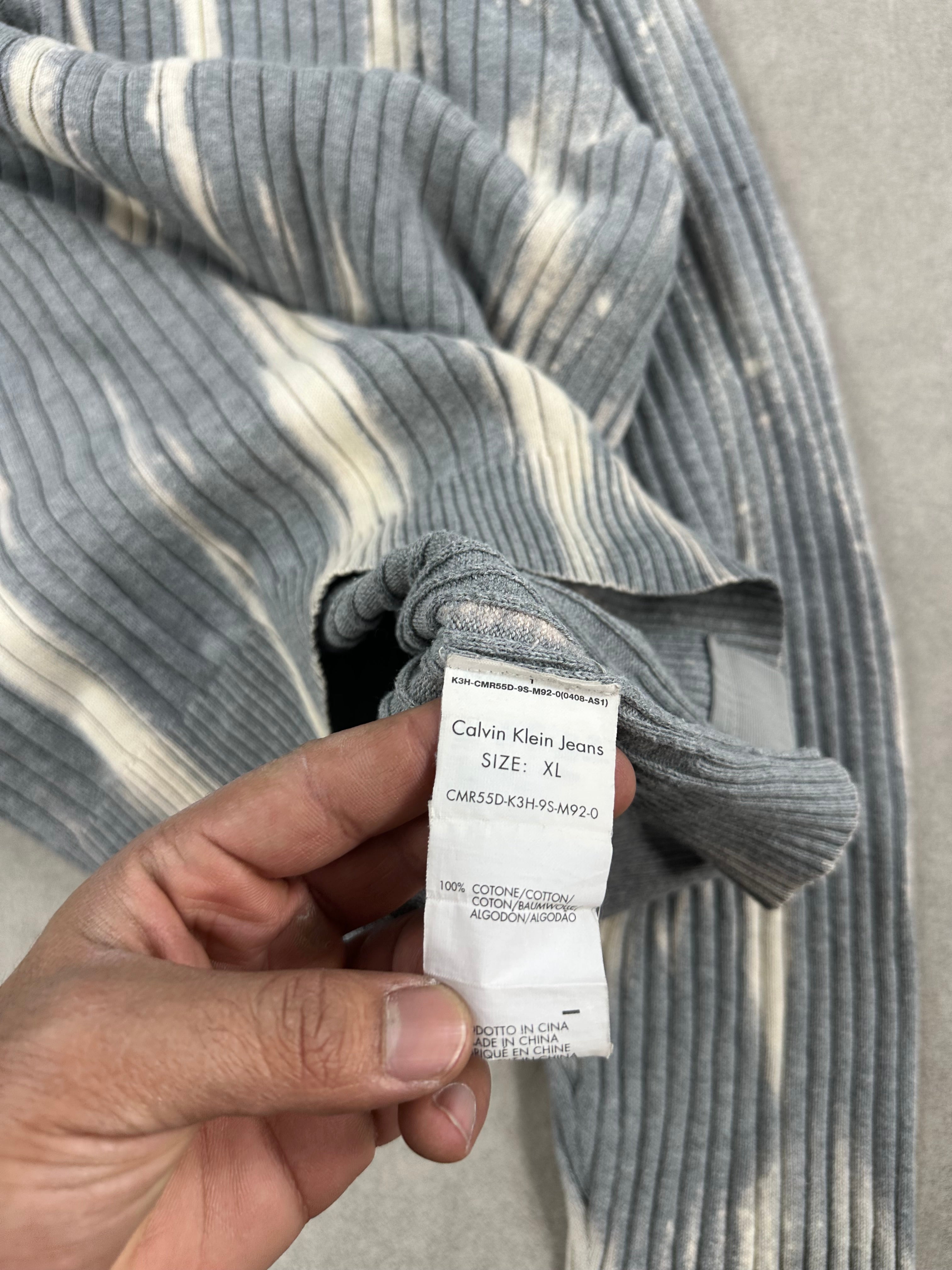 Calvin Klein mid zip knitted sweater custom Y2K (XL)