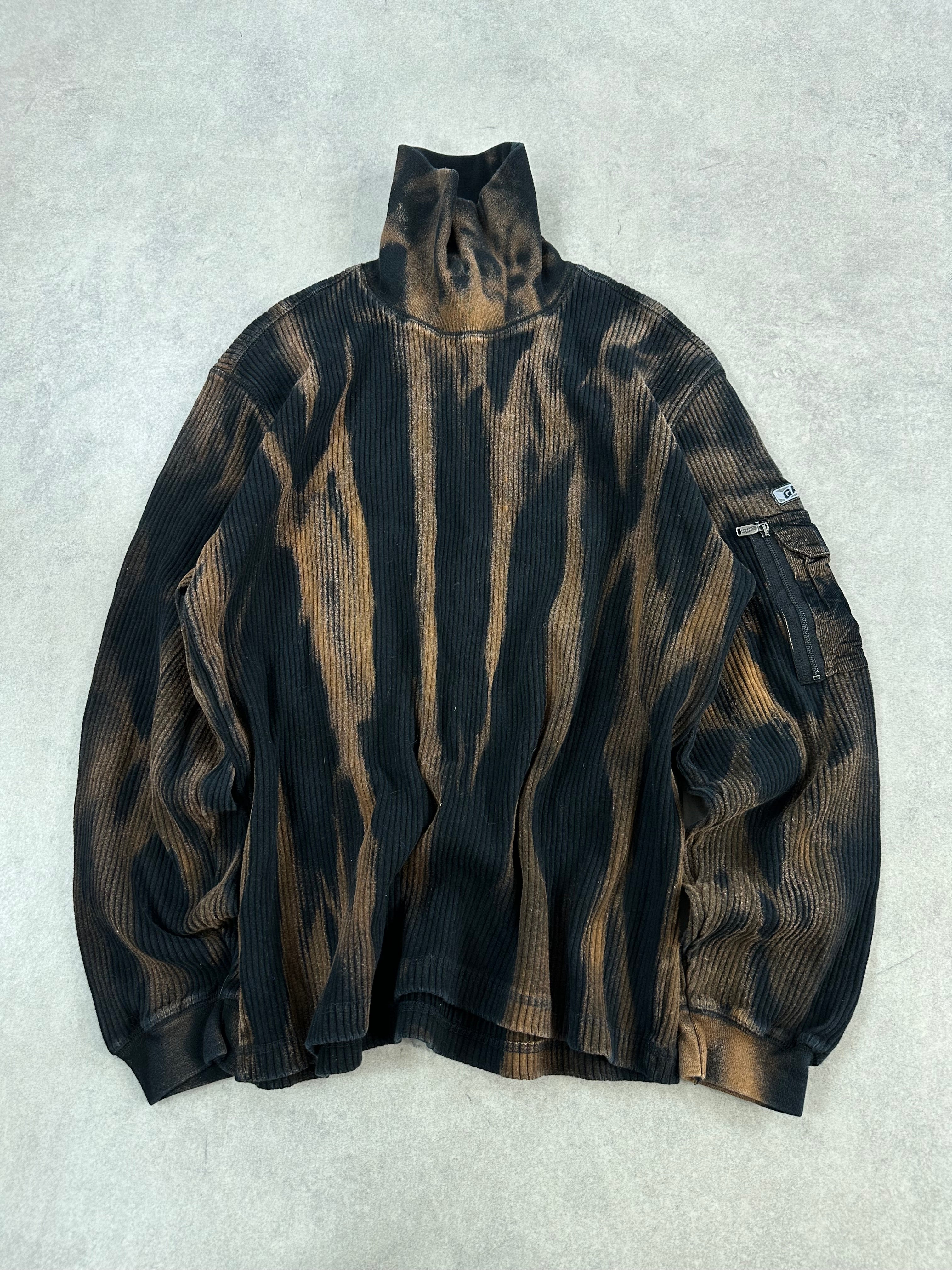 Vintage Knitted Y2k Bleached Sweater custom (L)