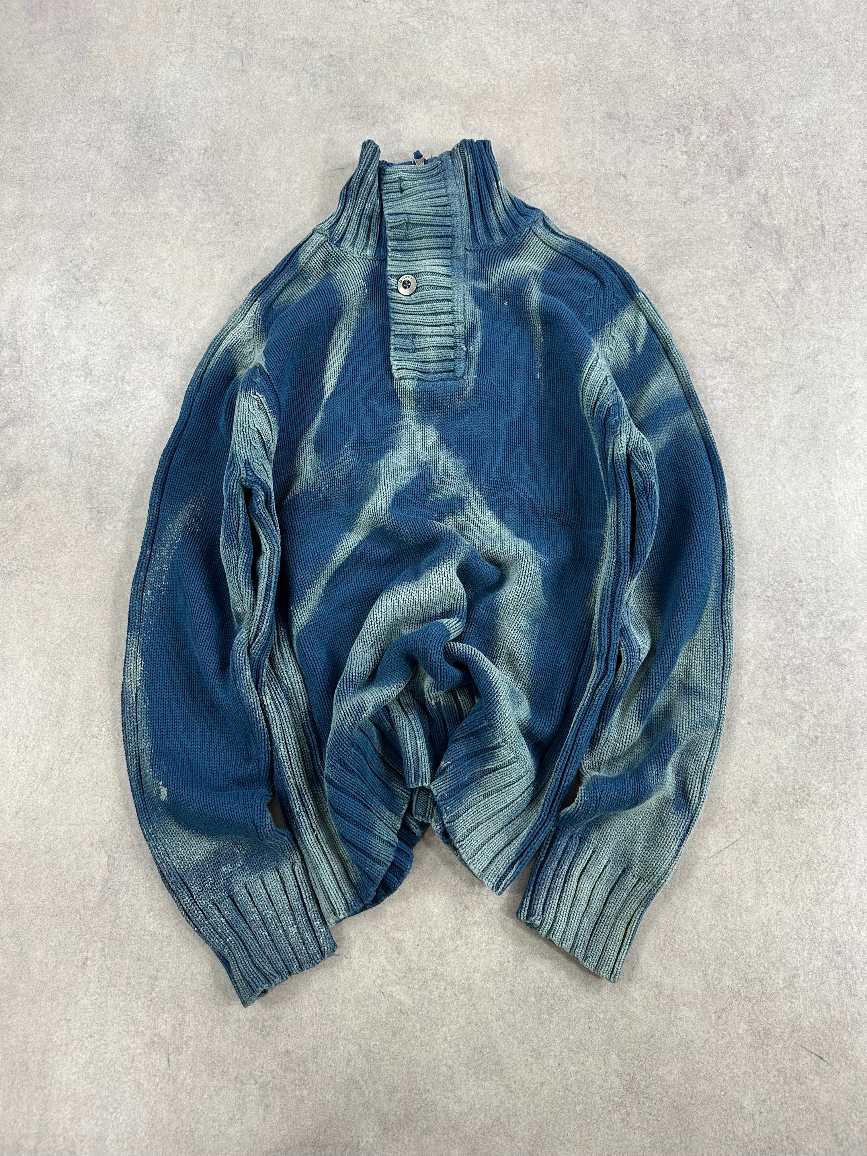 Mid zip knitted sweater custom y2k (XL)