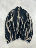 Vintage full zip up y2K Bleached Knitted Sweater (XL)